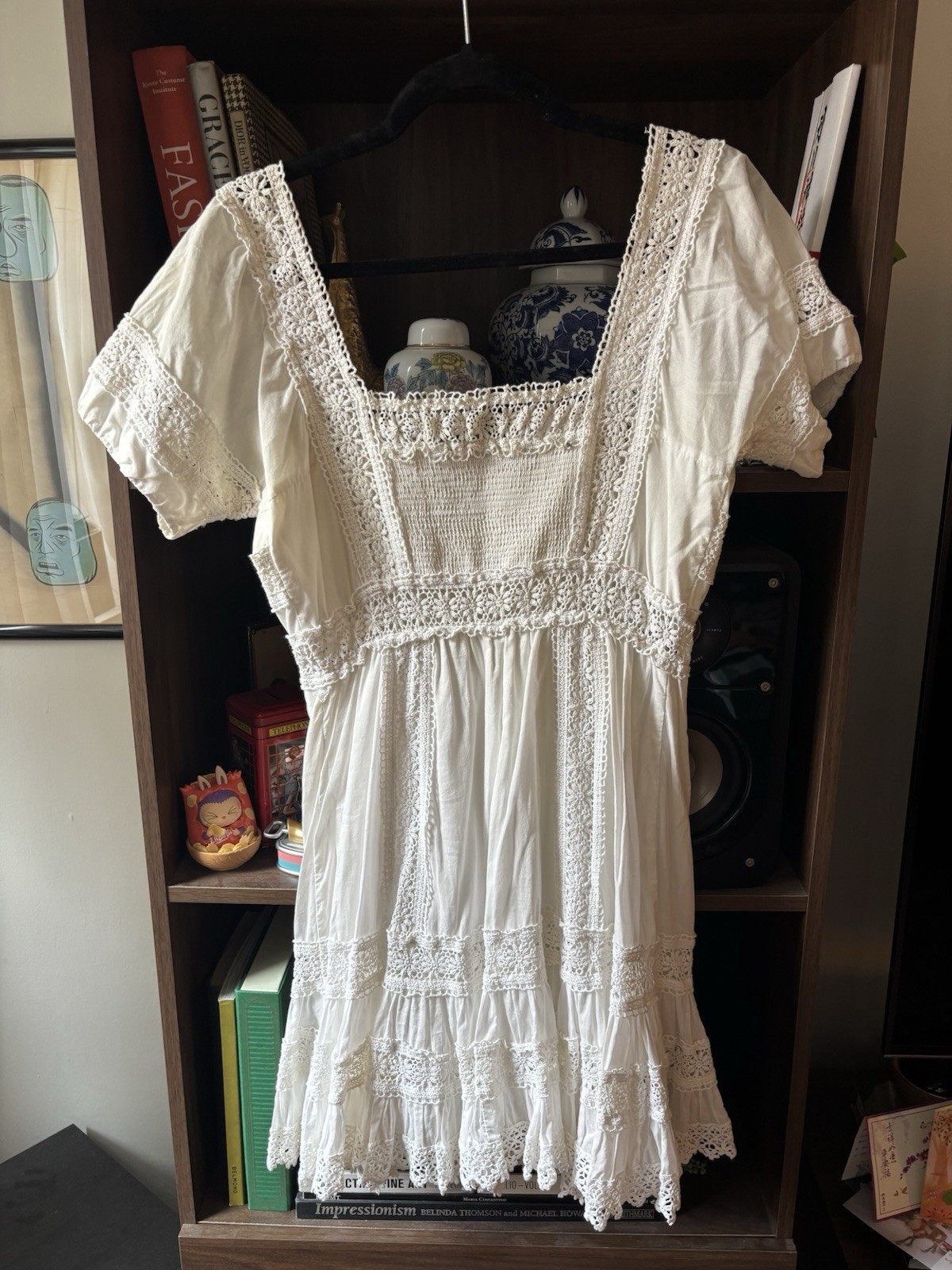 Victoria’s Secret White Lace Square-Neck Mini Dress, Sz 6