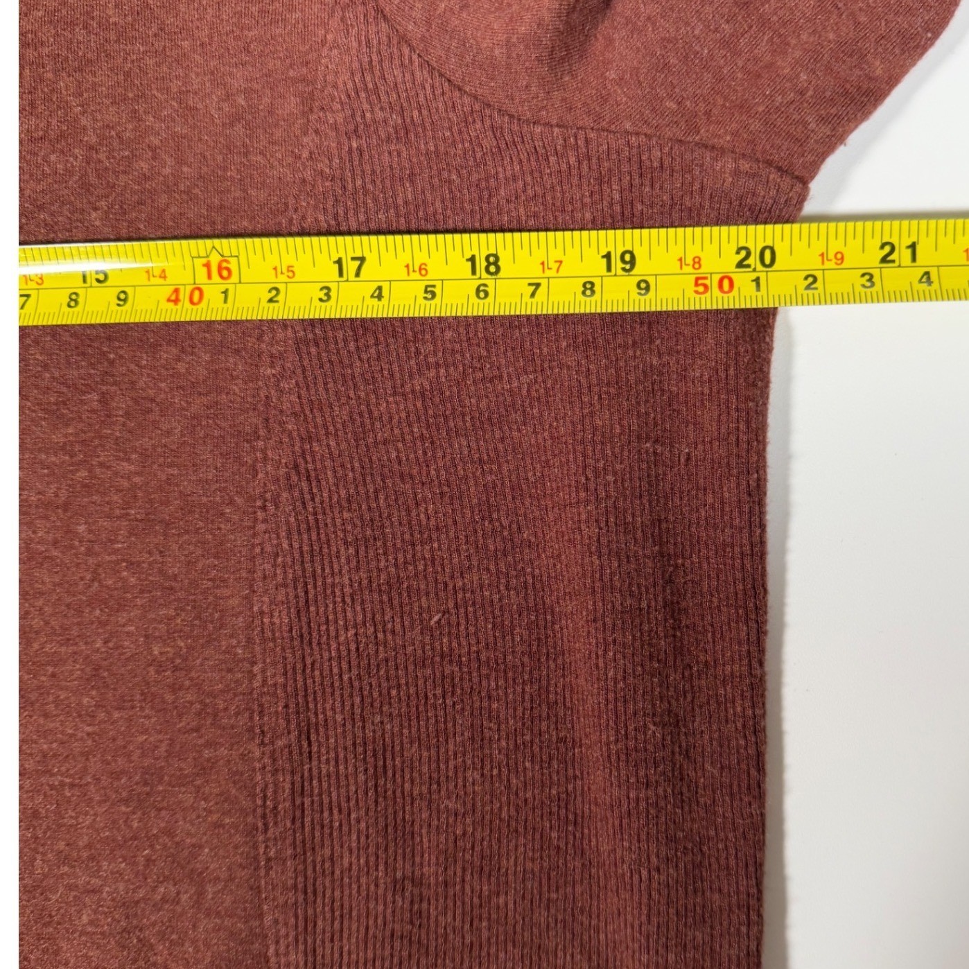 Athleta Large Rust Heathered Modal Tunic Sweatshirt Side Zip Long Sleeve Pockets