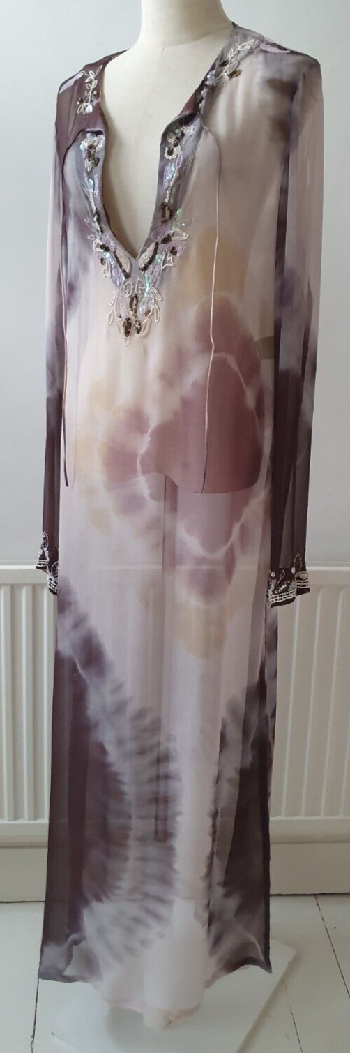 ***GORGEOUS***ALL SAINTS ZAMI MAXI KAFTAN, UK14, US10, EU42, 100% SILK