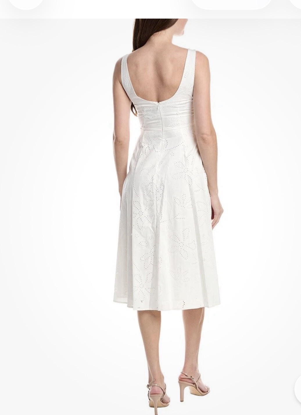 Sam Edelman Pintuck Midi Dress Women’s Eyelet 8 New