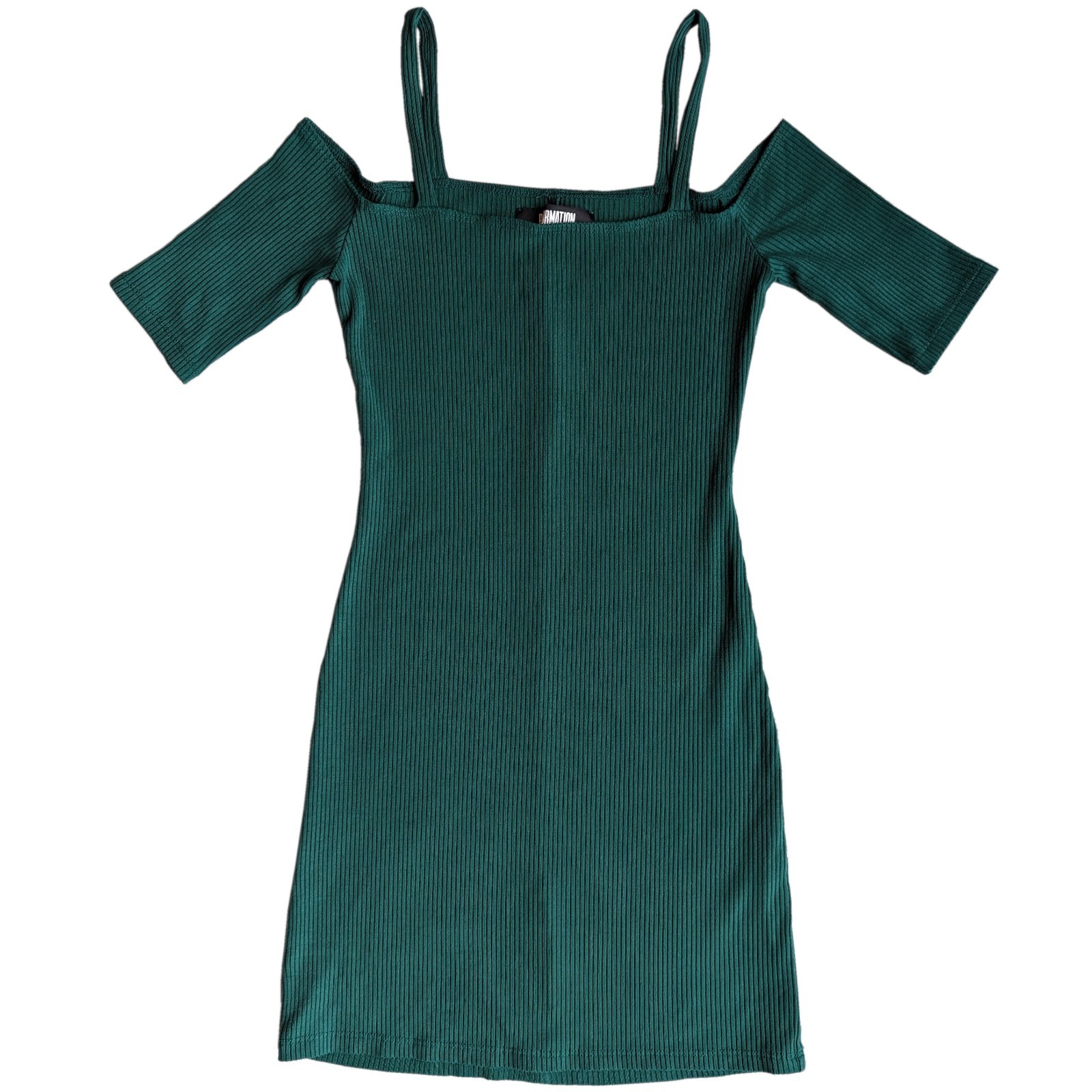 Reformation Kipling Green Ribbed Bodycon Mini Dress Women’s | S