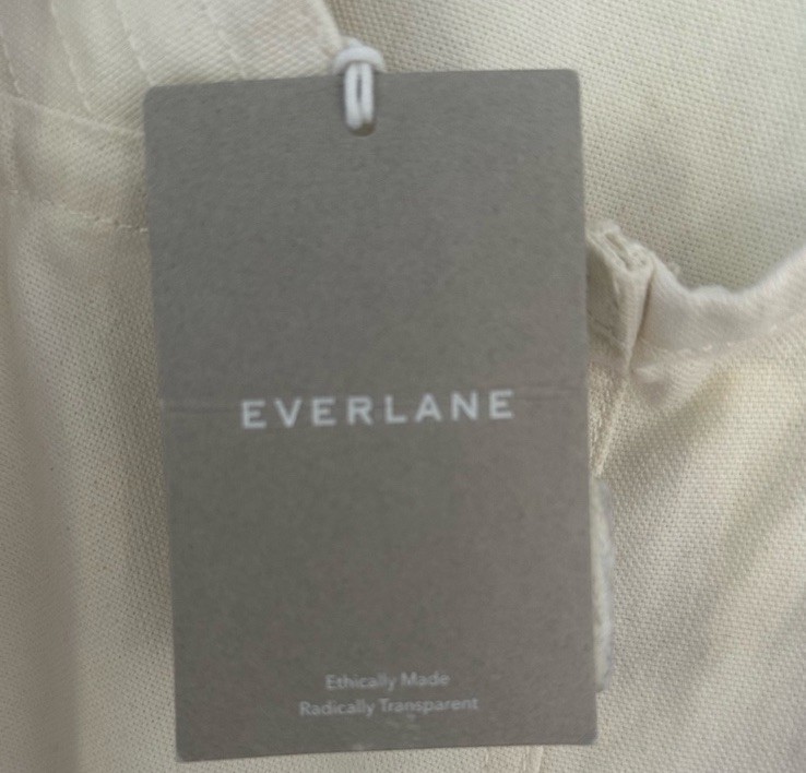 Everlane The Cross – Back Apron Mini Dress Ivory Size Small