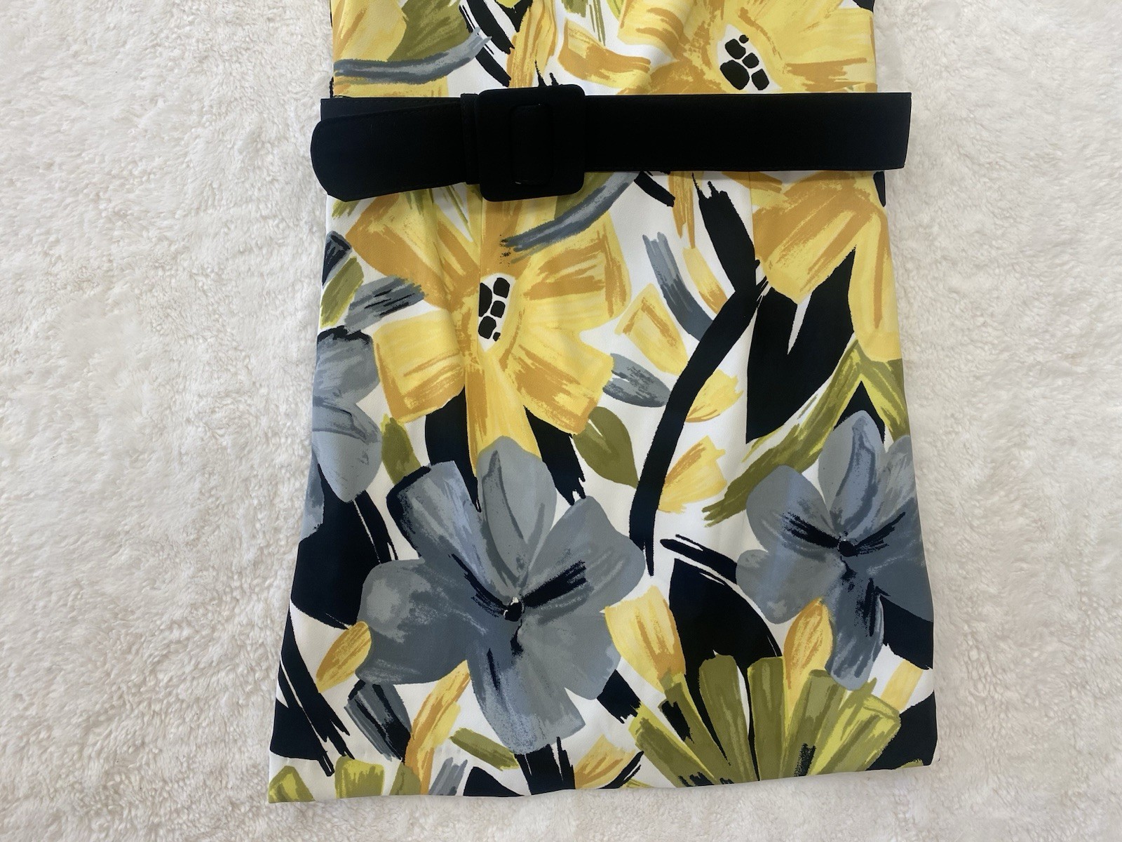 Womens Tropical Floral Sleeveless Sheath Dress Size 14 Petite Summer Chic