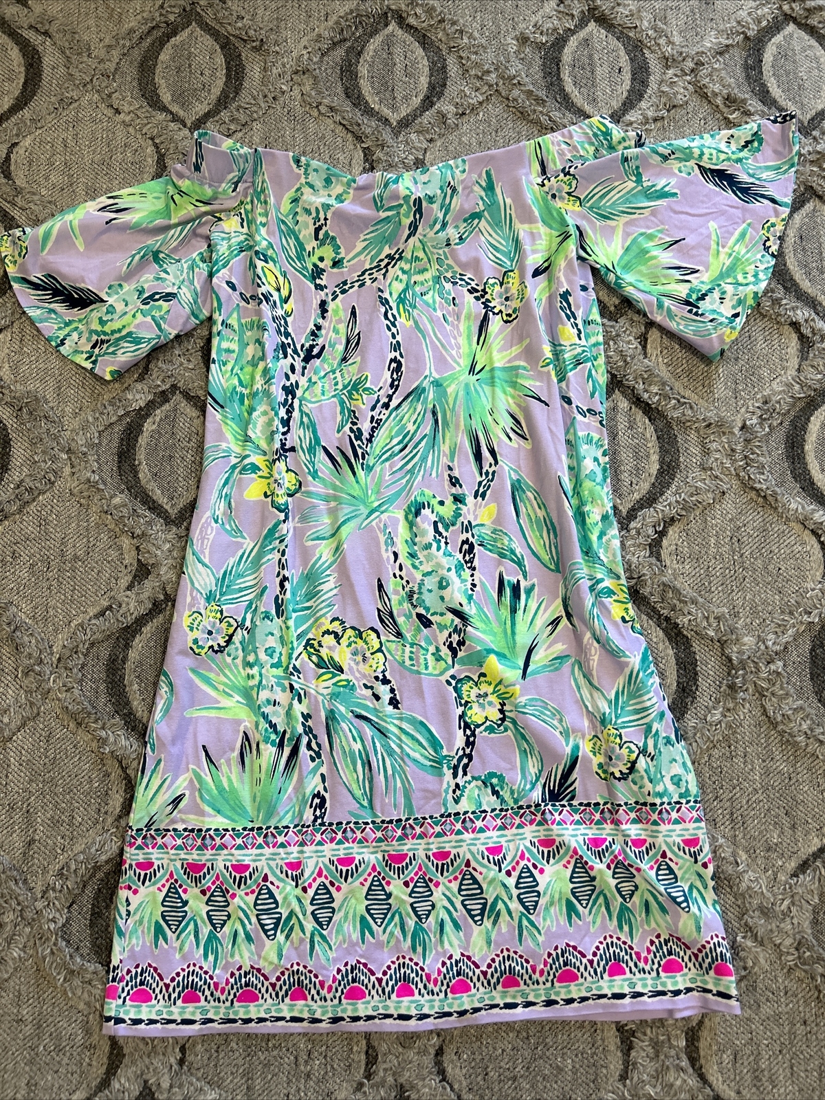 Lilly Pulitzer Size Small Dress Fawcett Light Lilac Verbena Off Shoulder