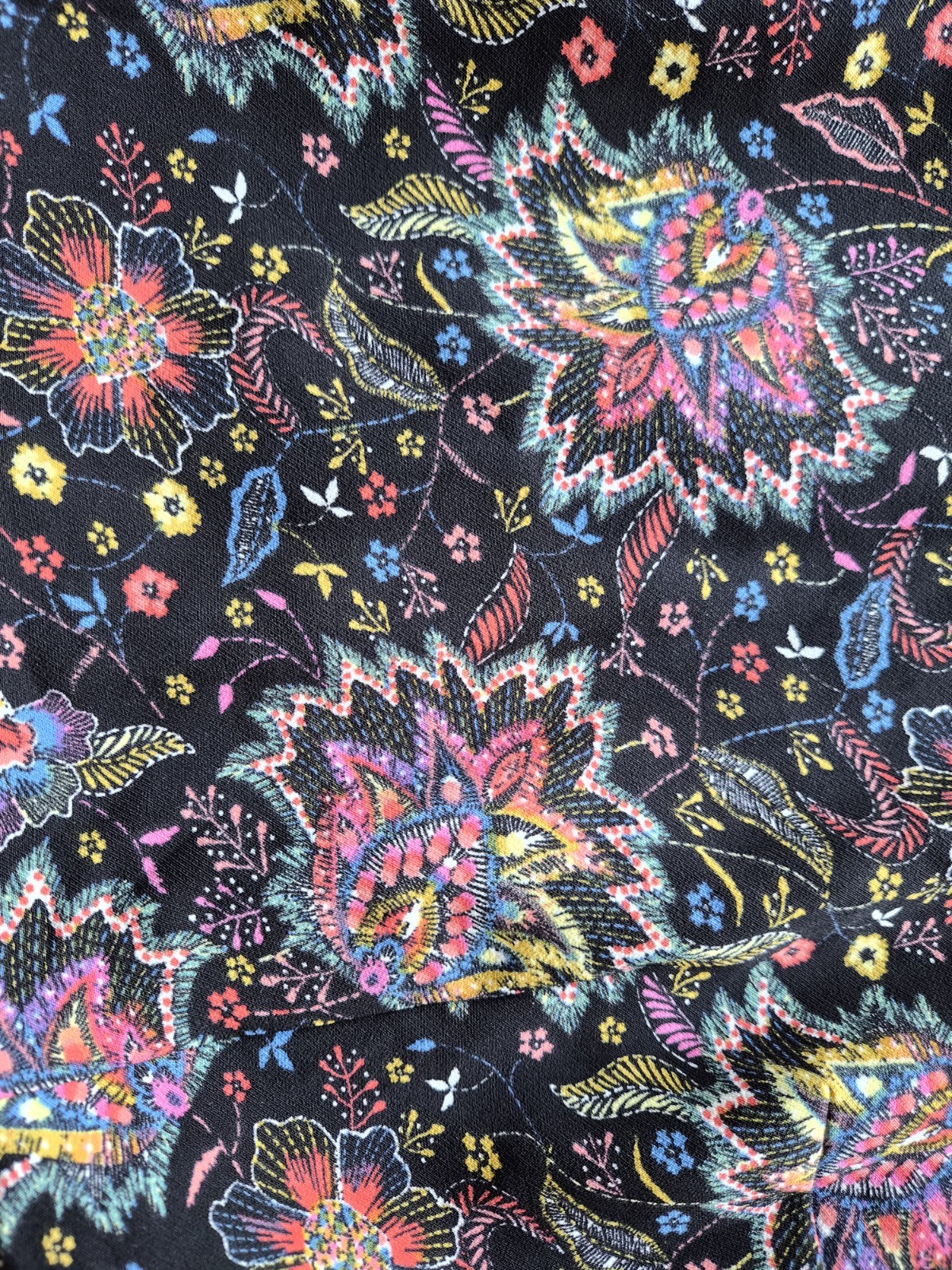GAP Fit & Flare Floral Satin Mini Dress Black Multicolor Lined Zip Size 4