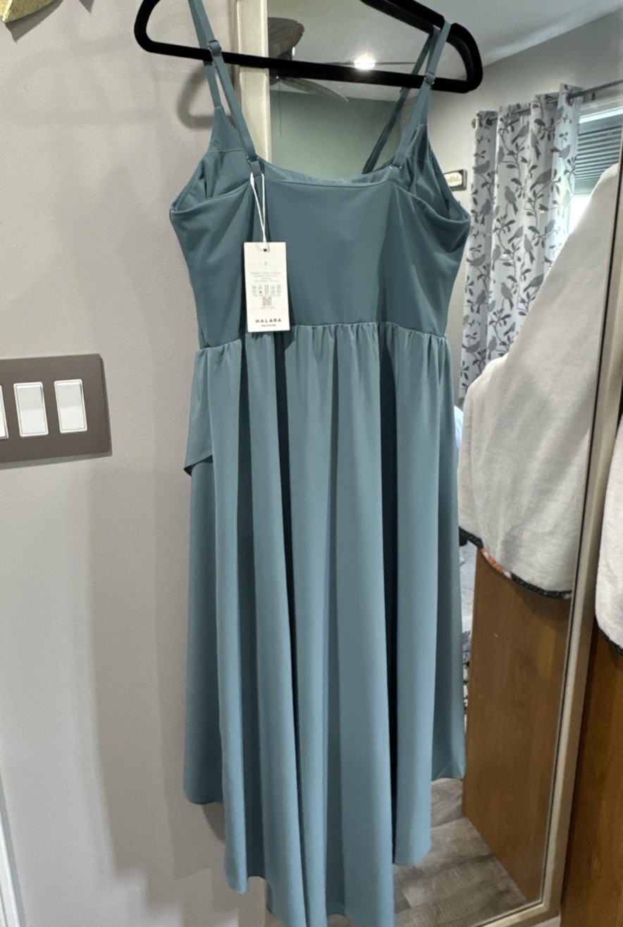 Halara Breezeful Backless High Flowy Midi Quick Dry Large Dress NEW