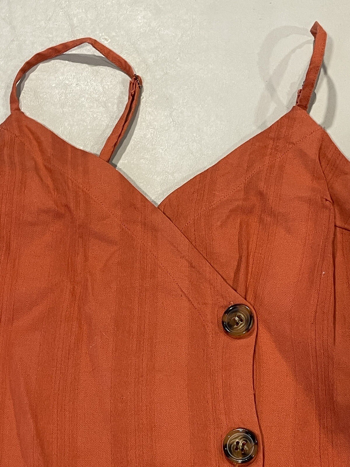 Sky and Sparrow ORANGE Button Down Cotton/Spandex Mini Dress Size Small