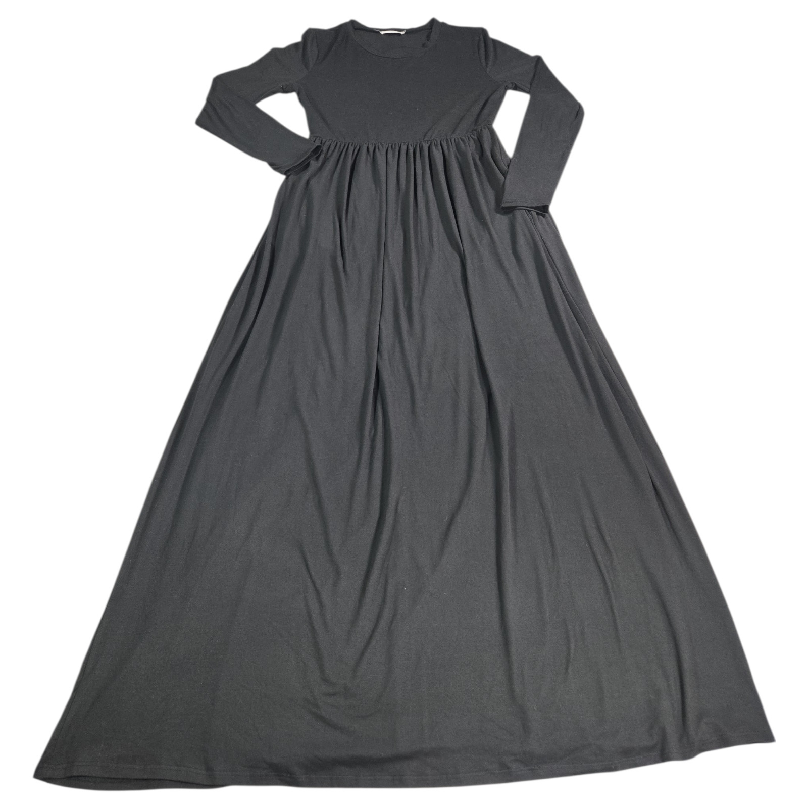 Reborn J Wom LG Black Long Sleeve Maxi Dress Basic Capsule Wardrobe Fall Winter