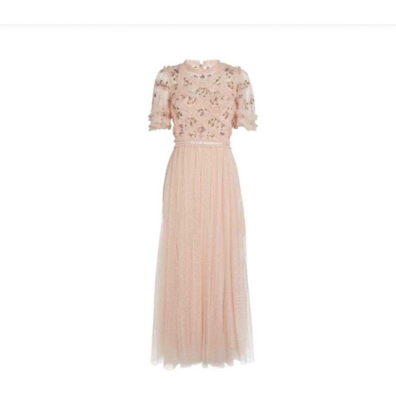 Needle & Thread Pink Tulle Floral Print Embroidered Dress Size 12 $900