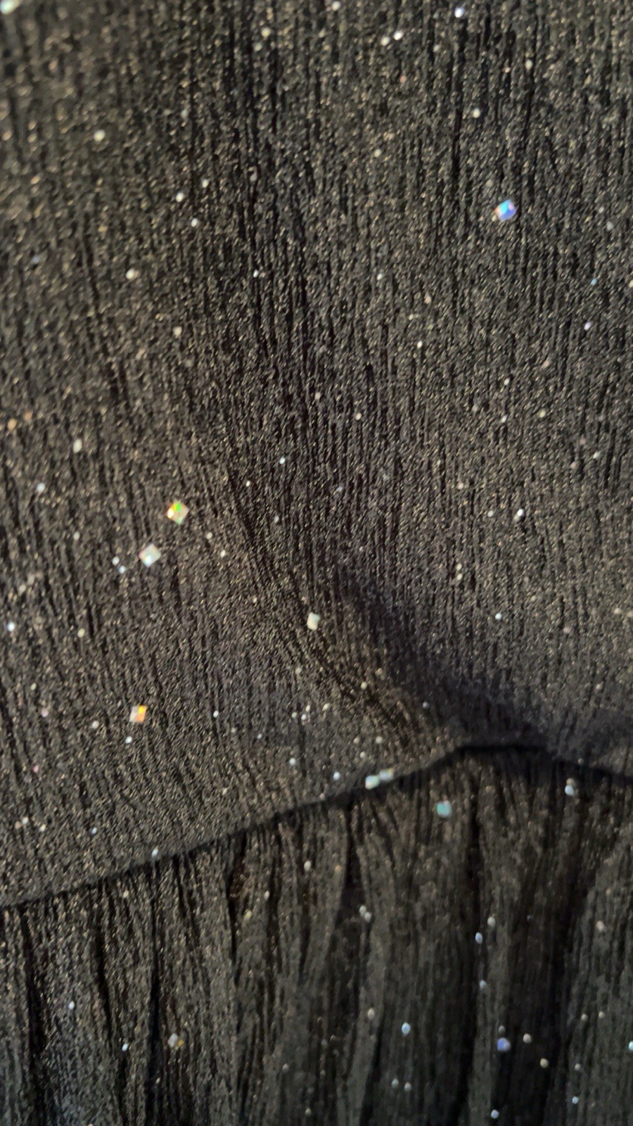 She + Sky Black Glitter Tiered Mini Dress Long Sleeve Surplice V-Neck Size Large
