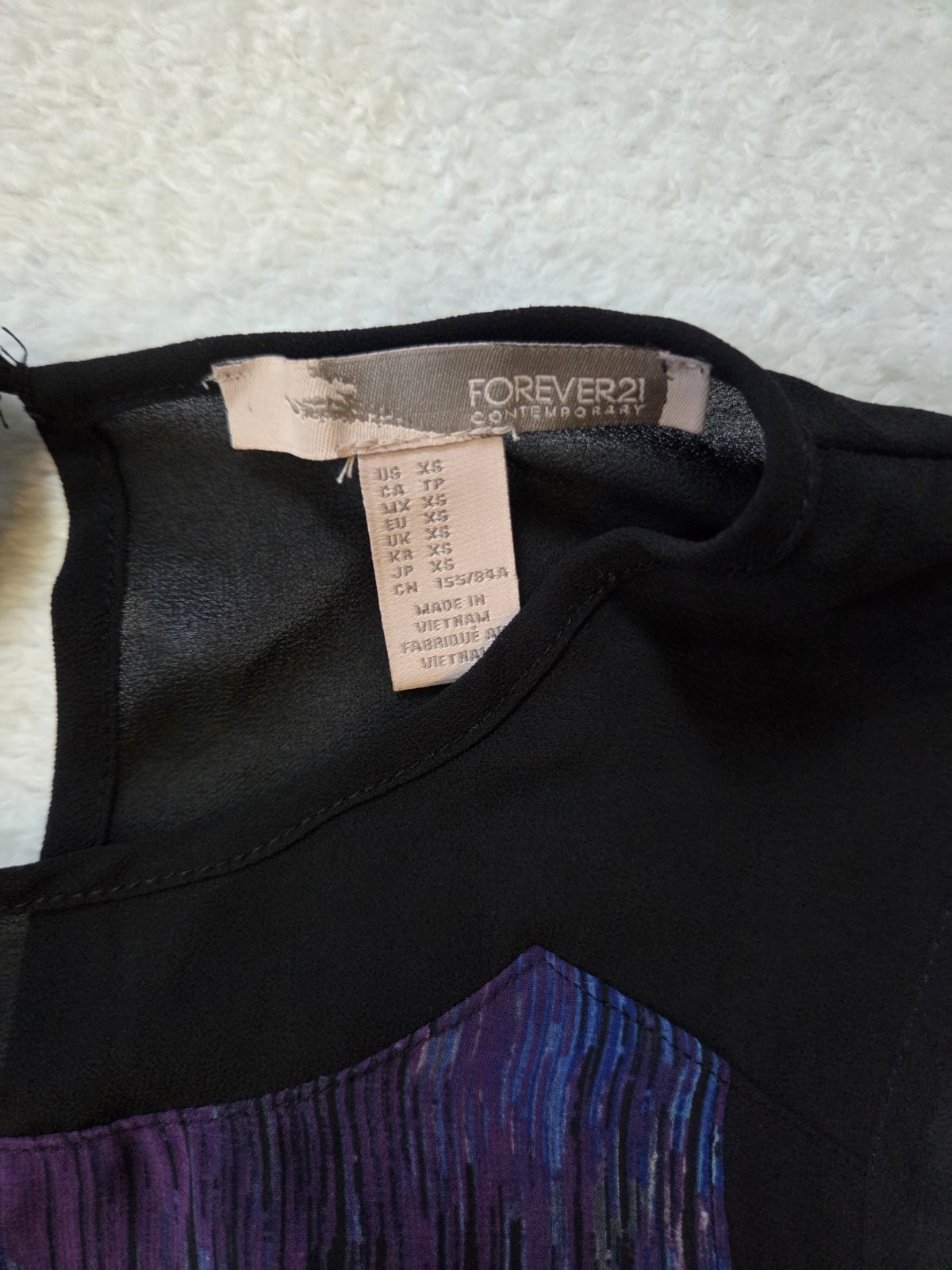 NWT Forever 21 Contemporary Purple Abstract Watercolor Mesh Mini Dress XS Artsy