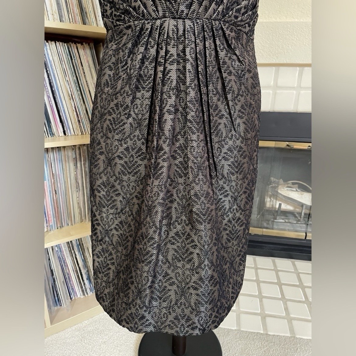 Elegant Vintage-vibe, Max & Cleo Black Textured Cocktail Party Dress Size 8