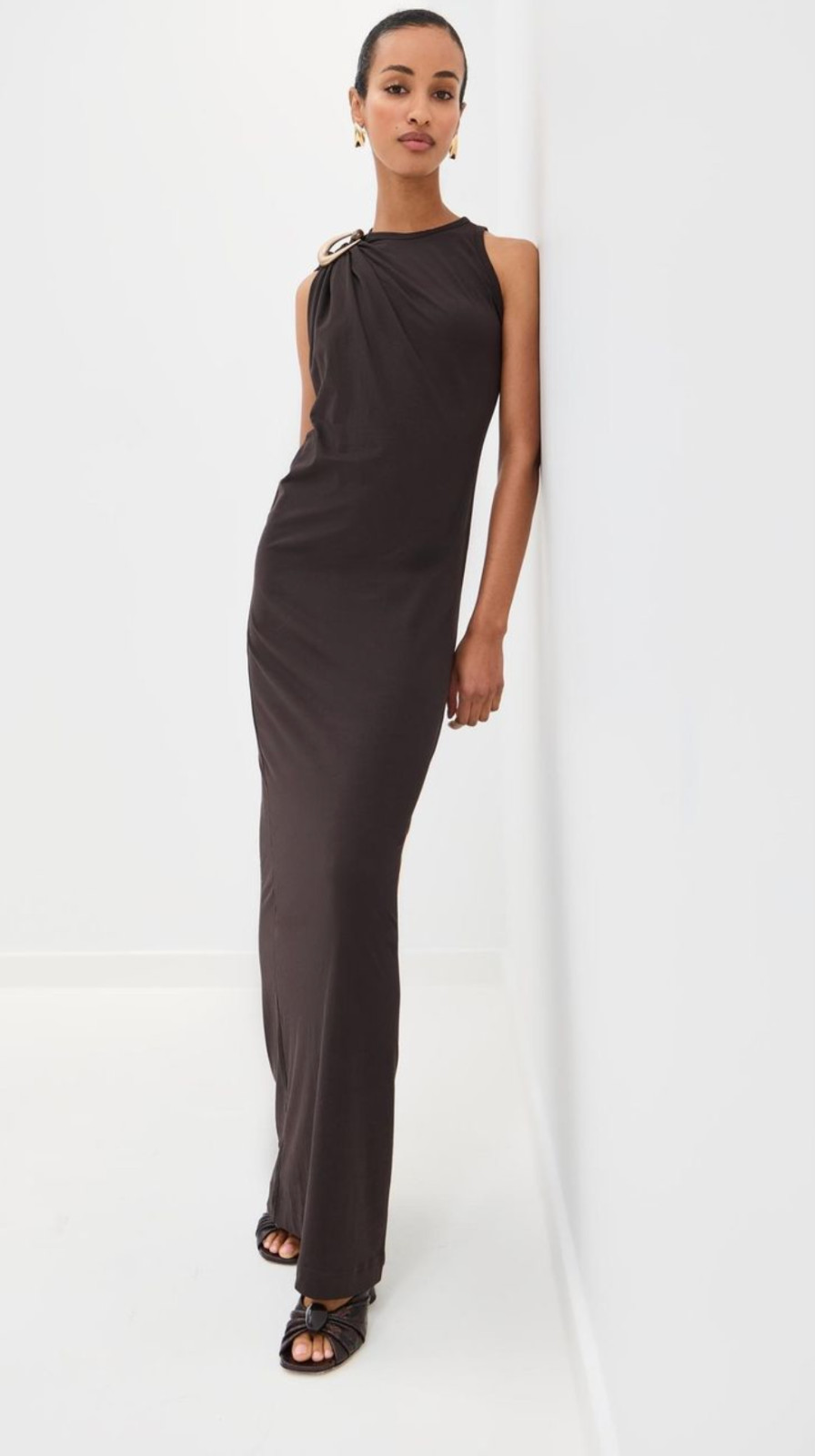 BNWT CHRISTOPHER ESBER ESPRESSO STONE PIN COLUMN TEE DRESS – SIZE 4 US