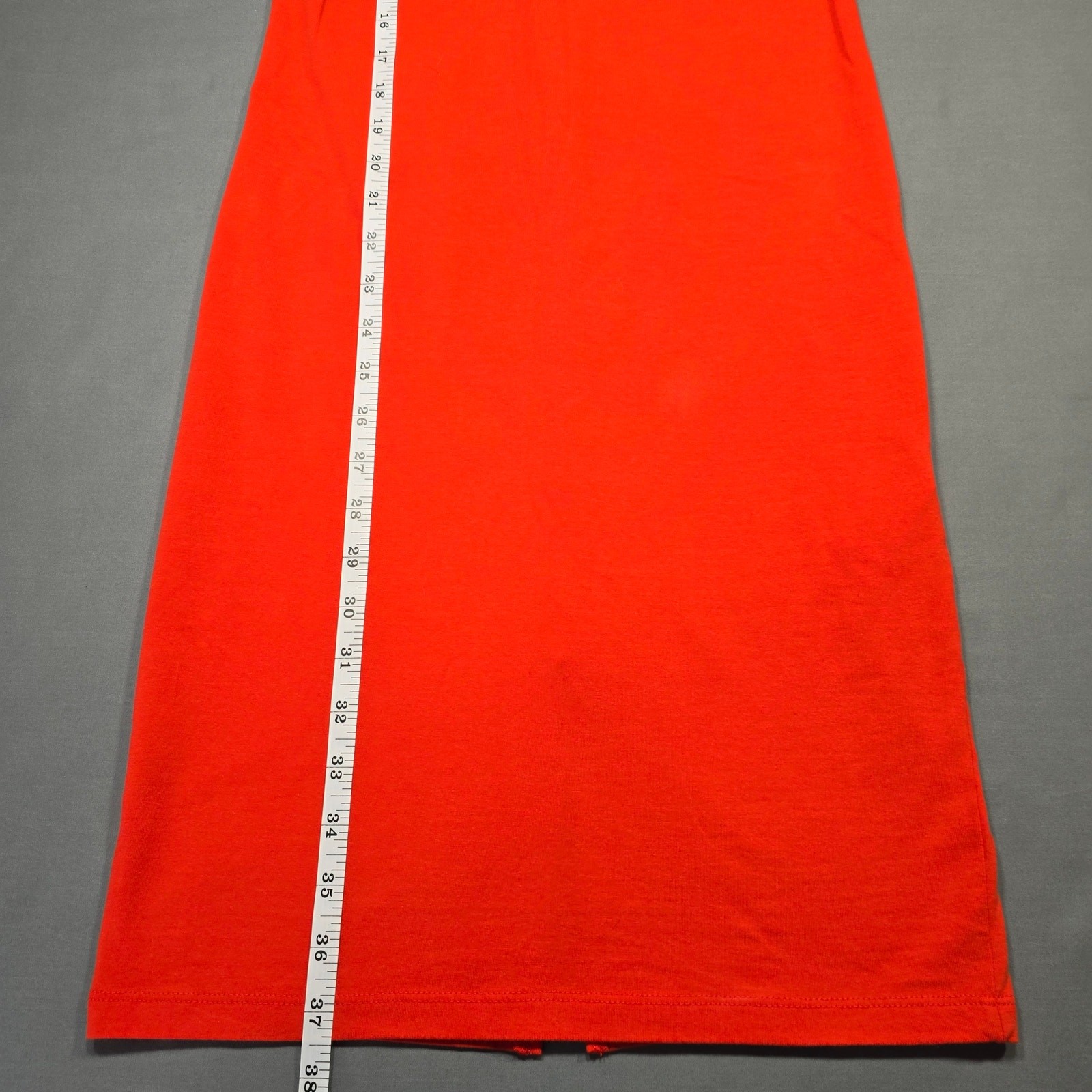 Forever 21 Orange Midi Dress Bold Bodycon Sleeveless Scoop Shift Womens Size S