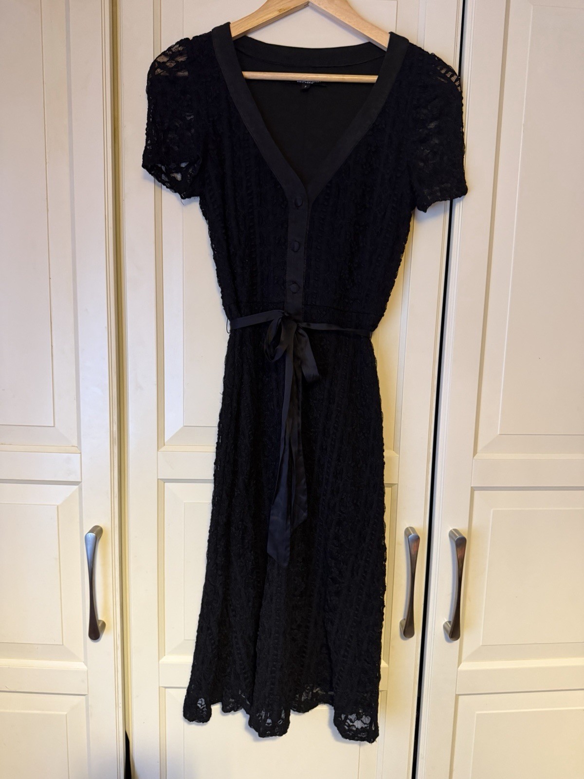 Betsey Johnson vintage dress lace midi goth grunge S 8 10 UK 90s 40s style retro