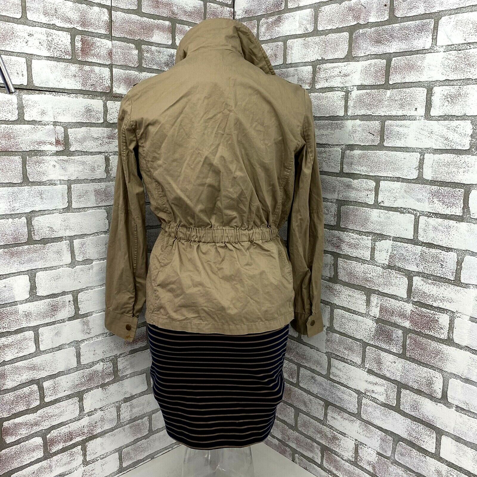 Love Tree Dress Womens Medium Lot Anorak Jacket Brown Blue Knit Pocket