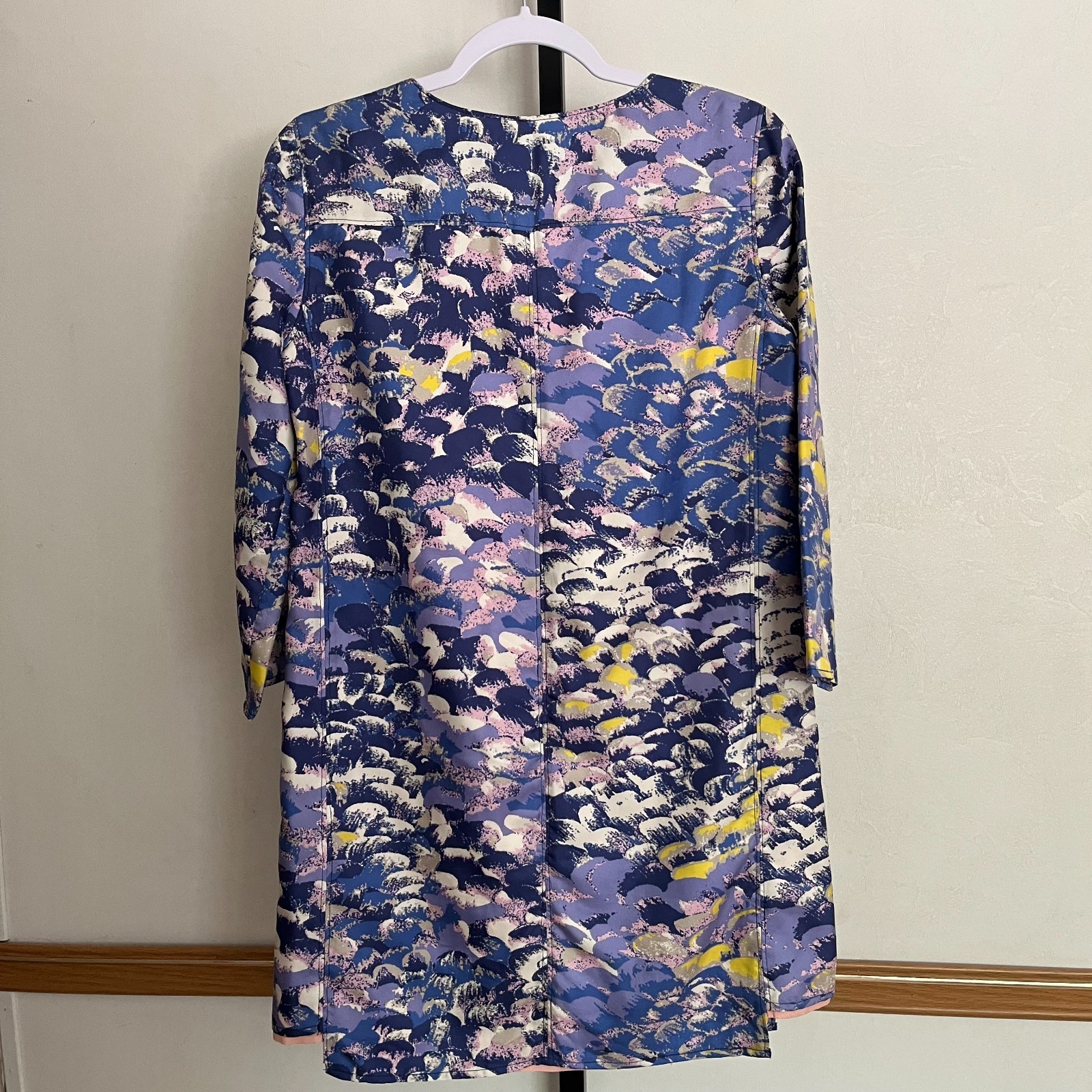 Tibi New York V-Neck Long Sleeve Silky Patterned Dress