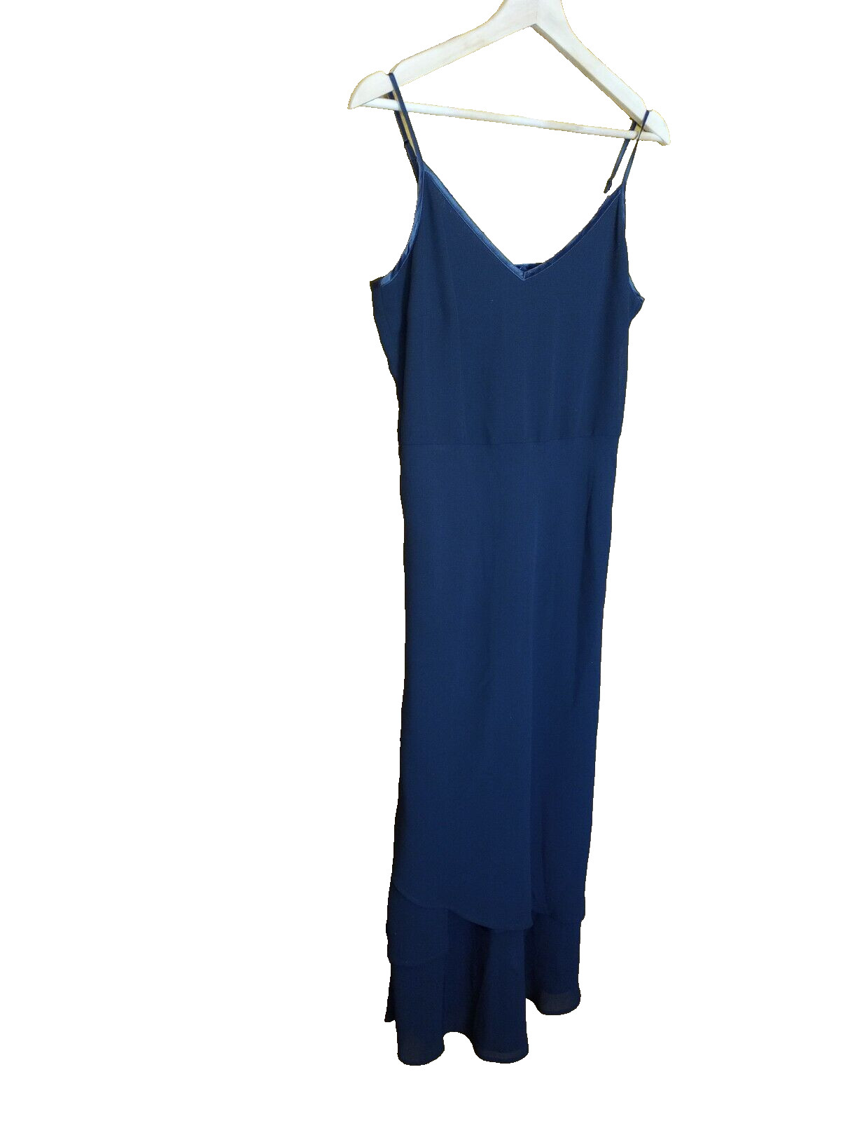 NWOT adjustable strappy black dress w/ varied layers hemline zip side Size 6 H&M