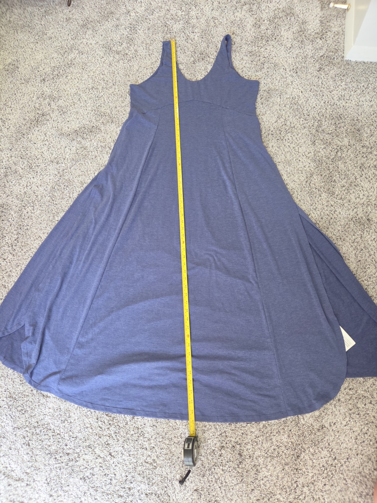 NWT Halara U-Neck Low Back Split Summer Sun Dress Womens L Blue Resortwear NWT