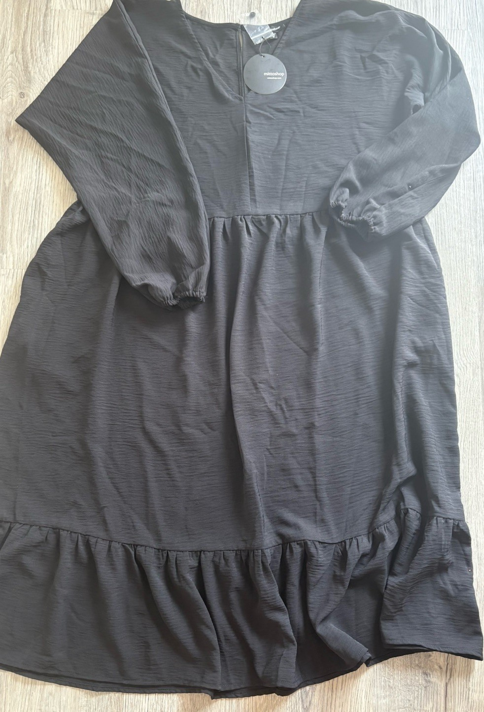 Mittoshop The Stevie Botique Long Sleeve Black Dress Size Medium NWT