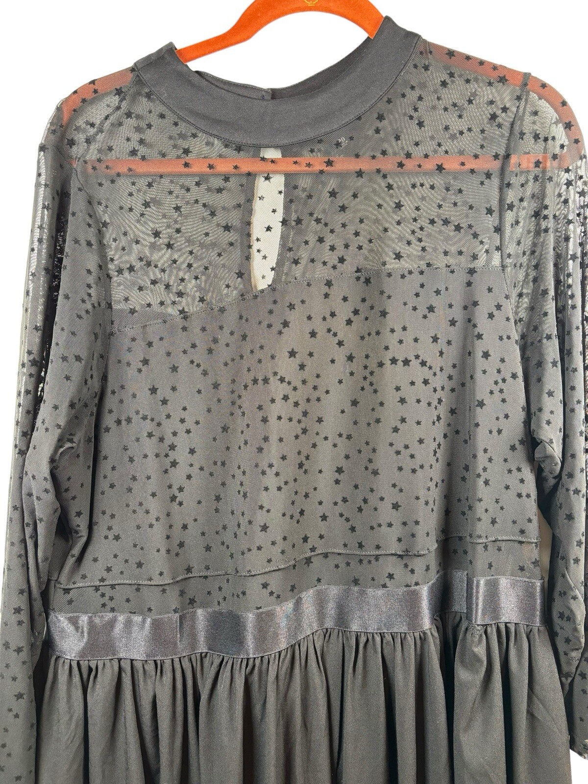Torrid At The Knee Star Sheer Skater Dress in Deep Black Size 20