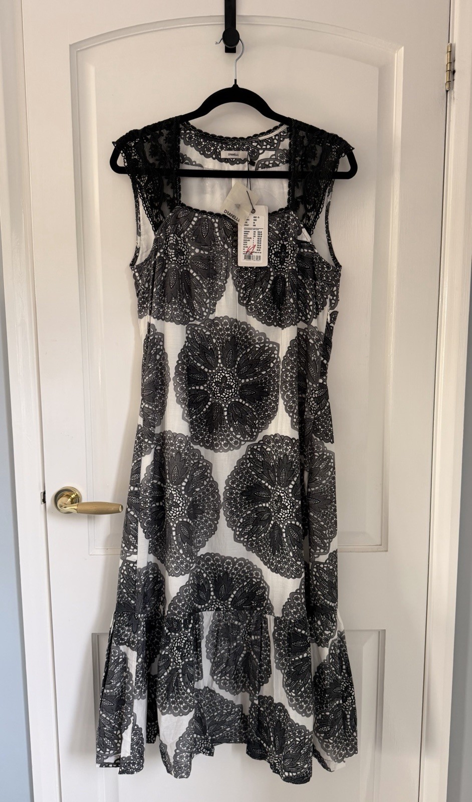 Dranella Silk Lace Occasion Dress Black White BNWT UK 10-12 EU38