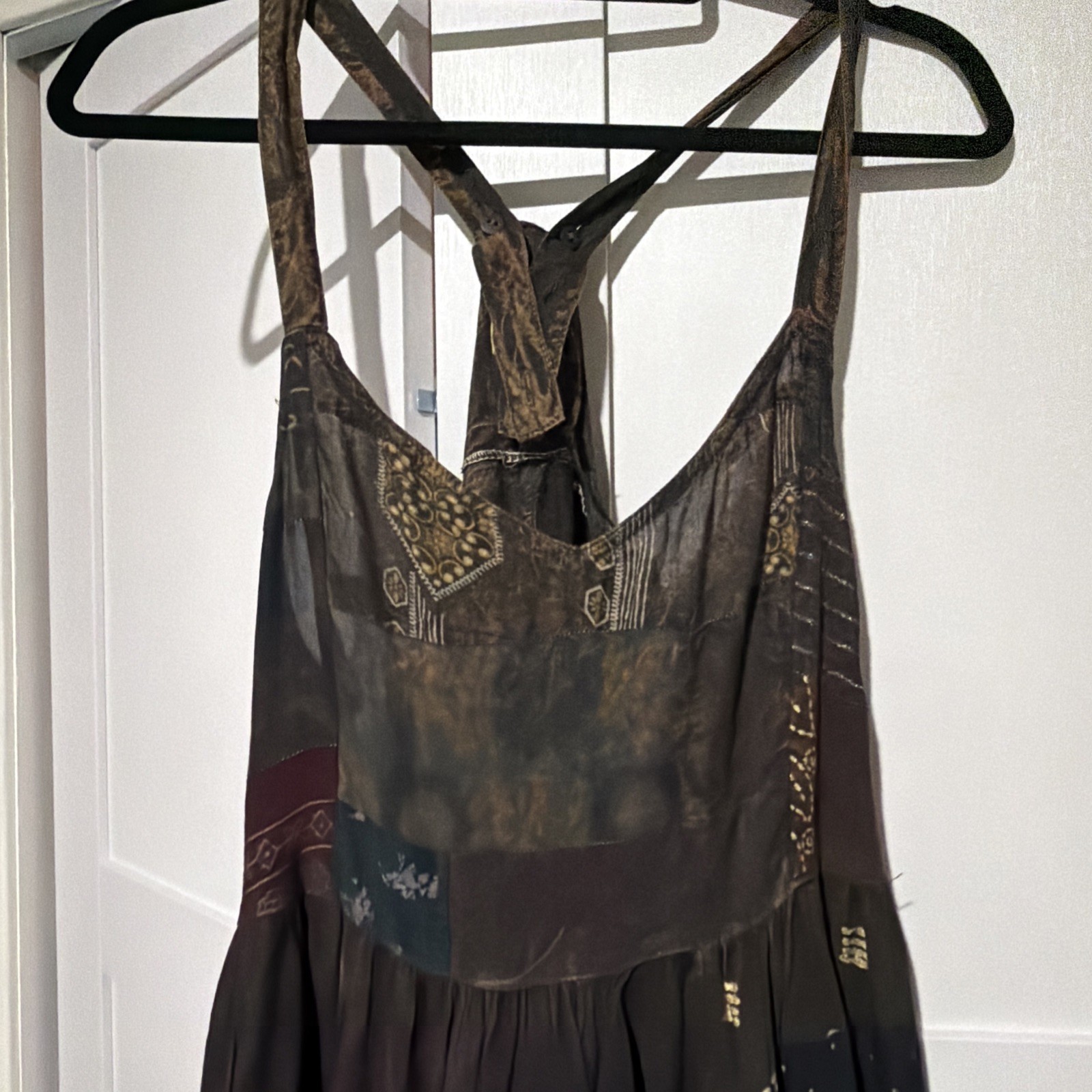 Jaded Gypsy S/M Patchwork Maxi Dress in Rich Earth Tones NWT