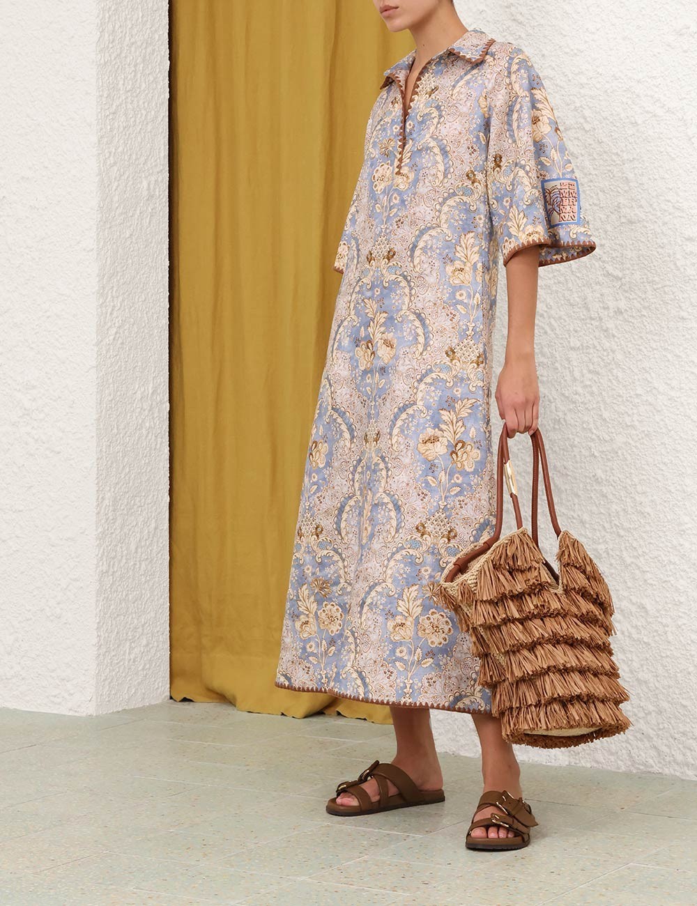 zimmermann Daylight Tunic Midi Damask Denim Dress, Size 8-12, BNWT