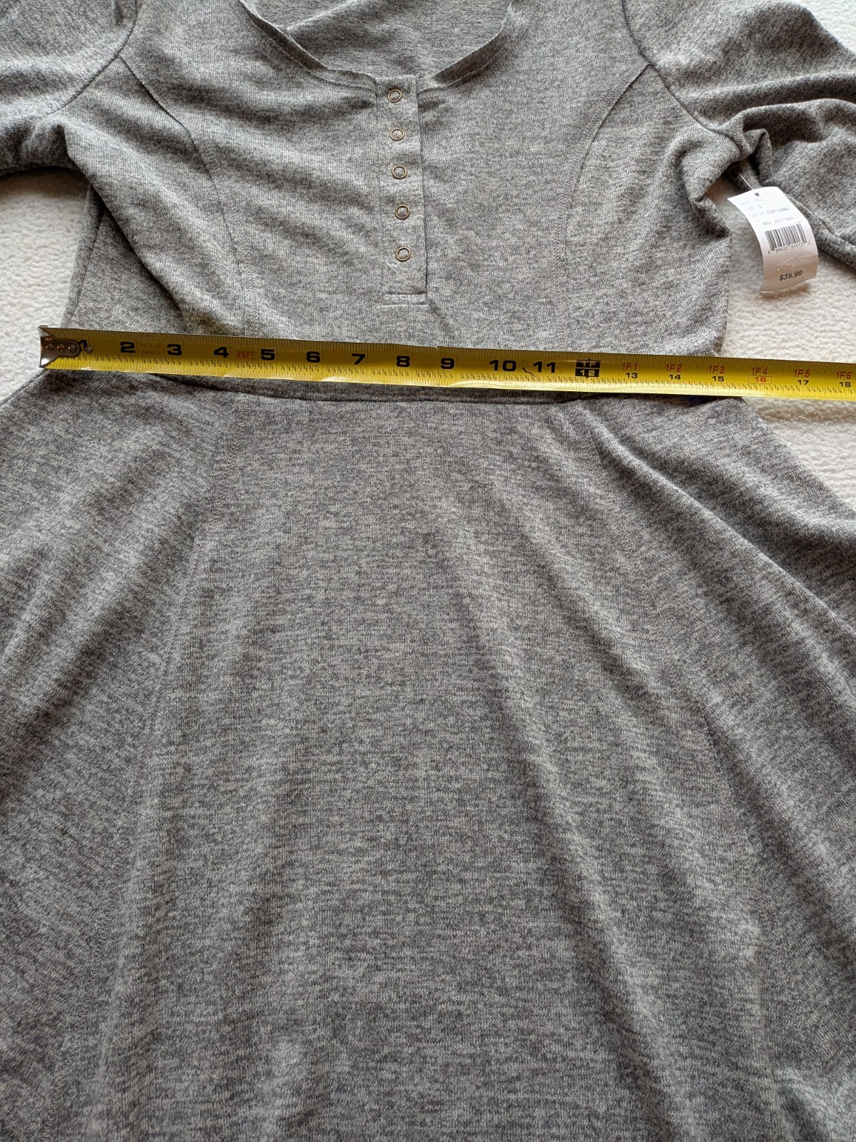 NEW Cloud Chaser Gray Sweater Mini Dress Tunic Winter Fashion Size L