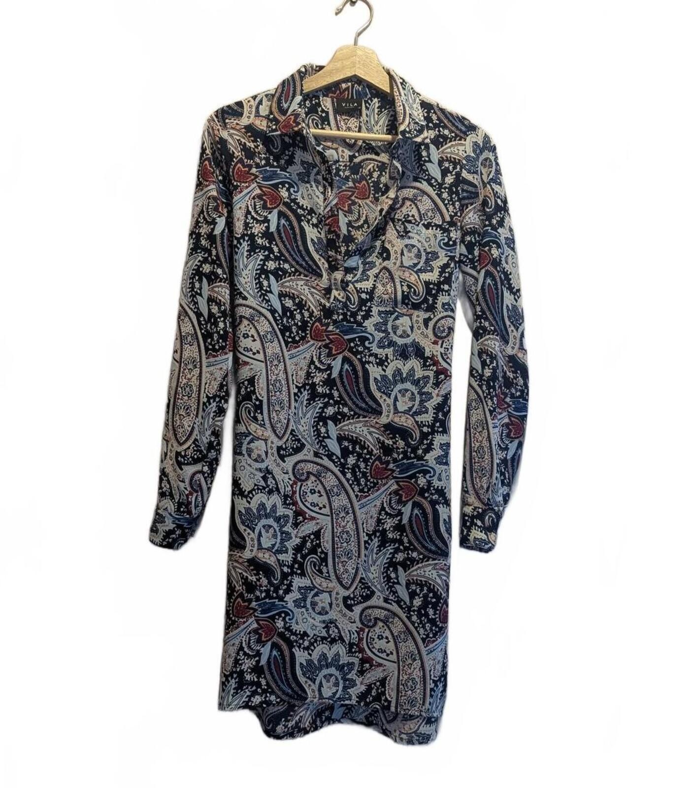 Vila Paisley Belt Dress XS UK 6-8