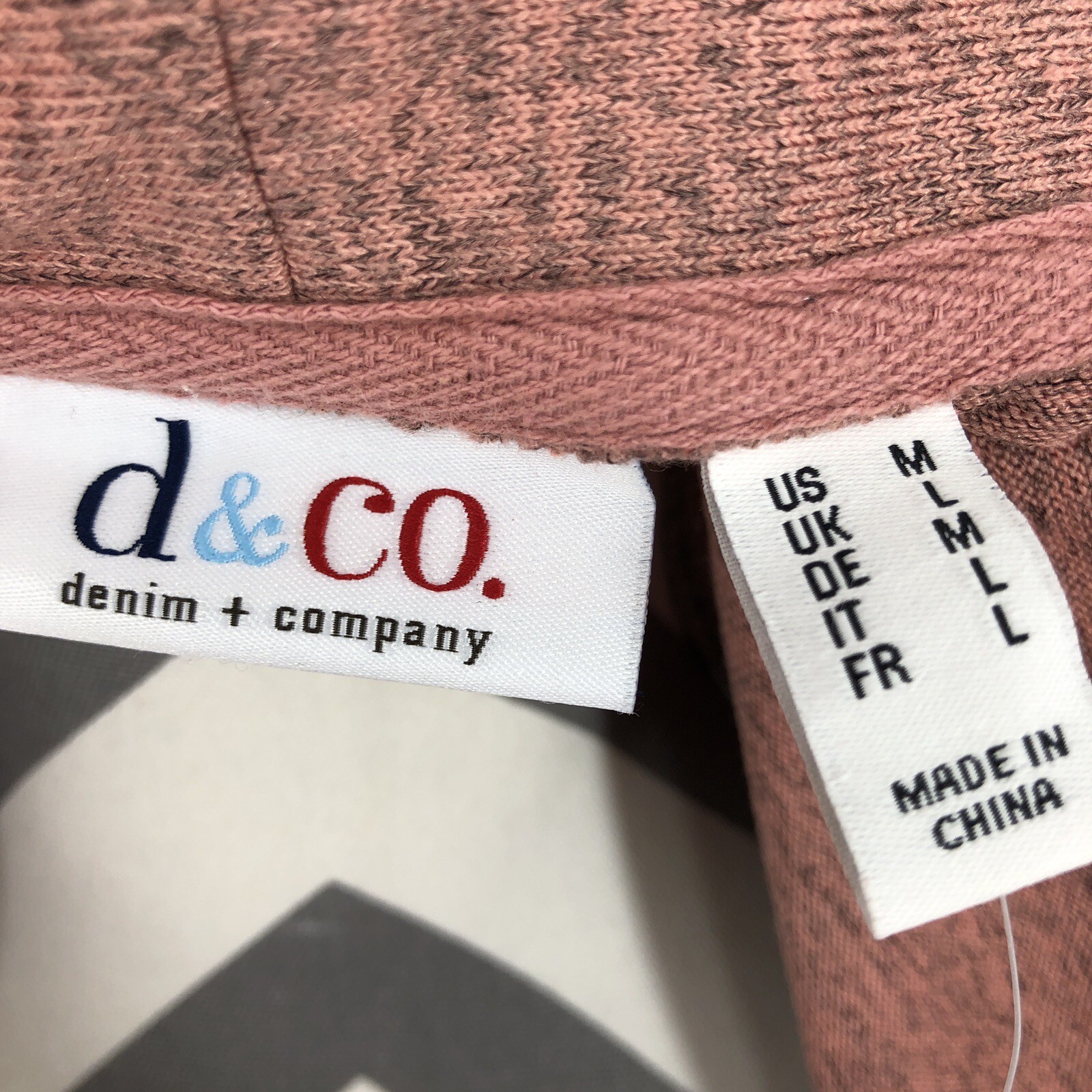Denim & Co. Pink Heathered Gray Button Front Sweater Dress A280669 Medium