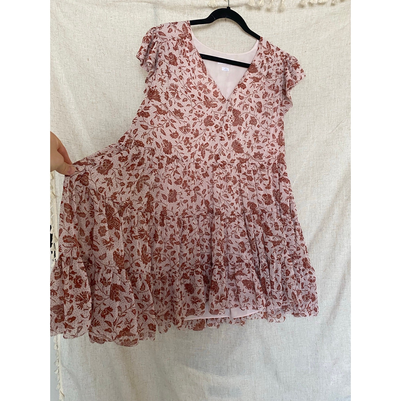 Aritzia Little Moon Pink Floral Rhea Mini Dress Size Medium