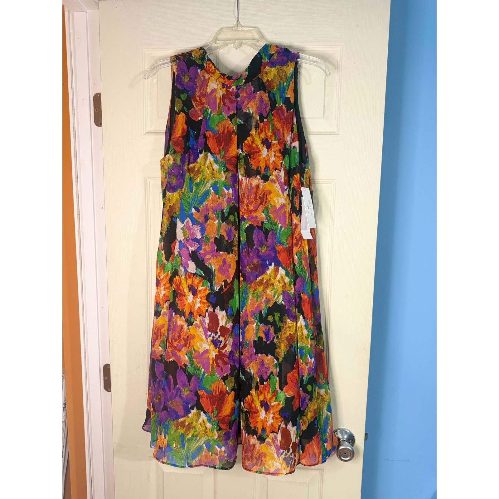 Signature Robbie Bee Floral Shift Dress 14 NWT Resort Cruise Vacation