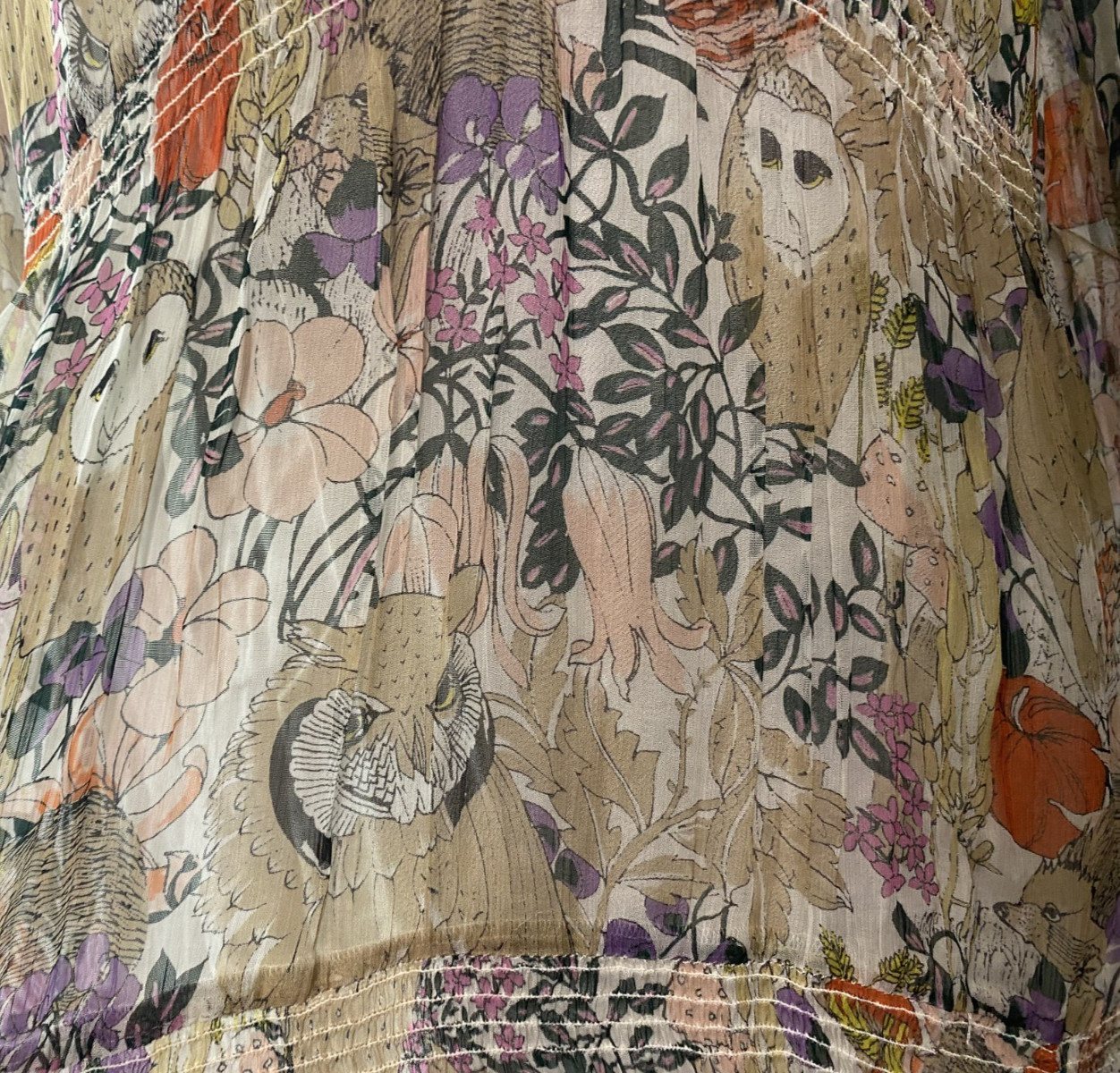 Anthropologie Marais Owl Cupro Boho Maxi Dress Slip NWT XS India