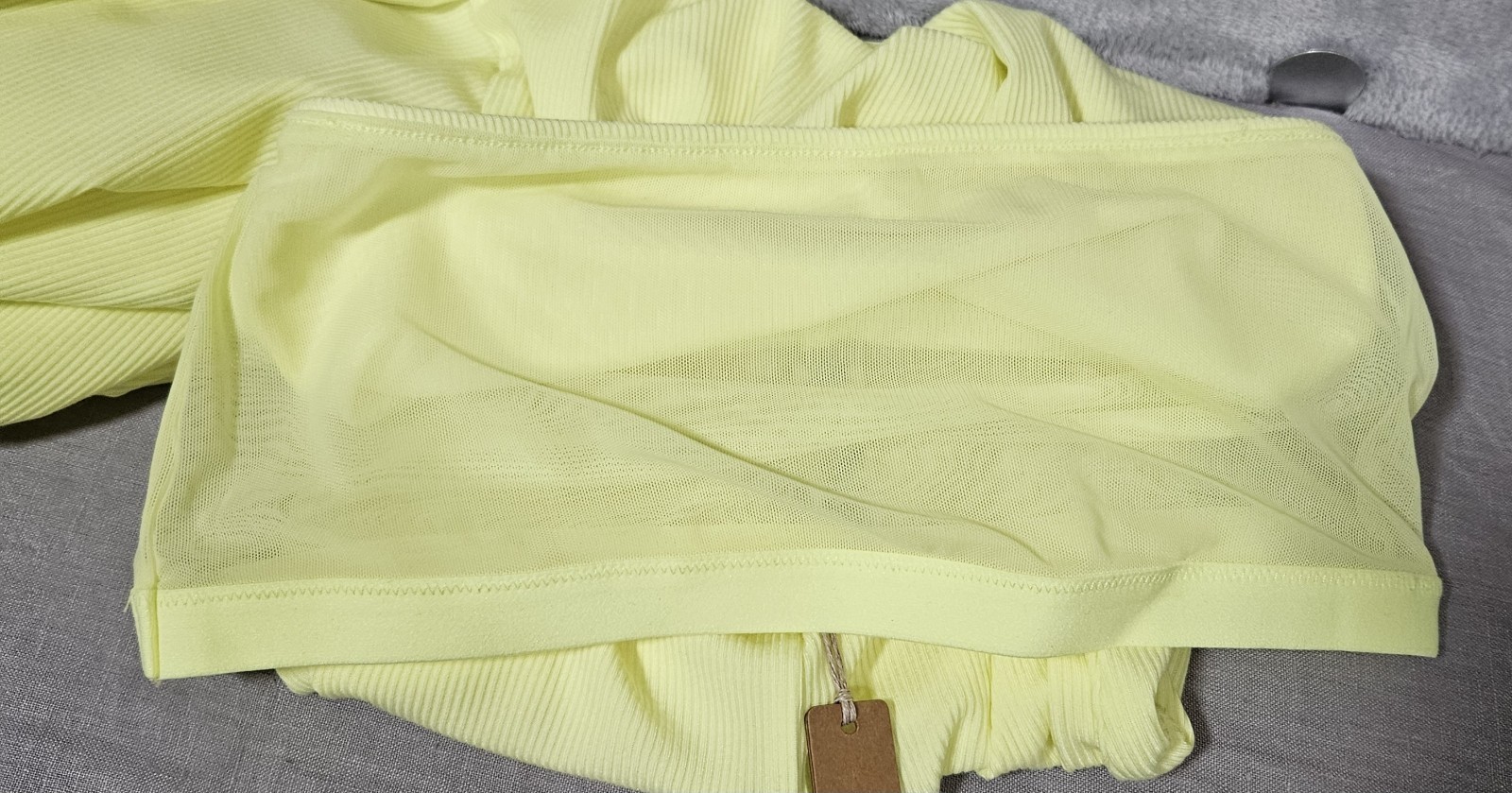 Skims Soft Lounge Rib Tube Strapless Dress Size XXS Lemonade Kim Kardashian