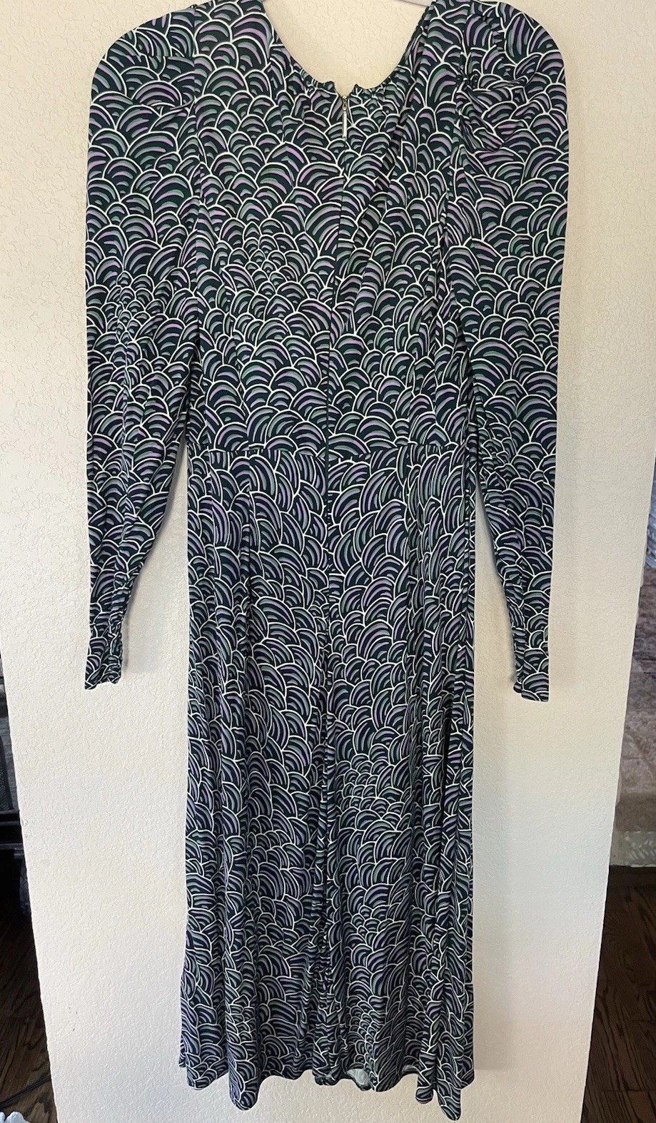 Kate Spade New York “Party Bubbles” Midi Dress Green And Pink Size 8