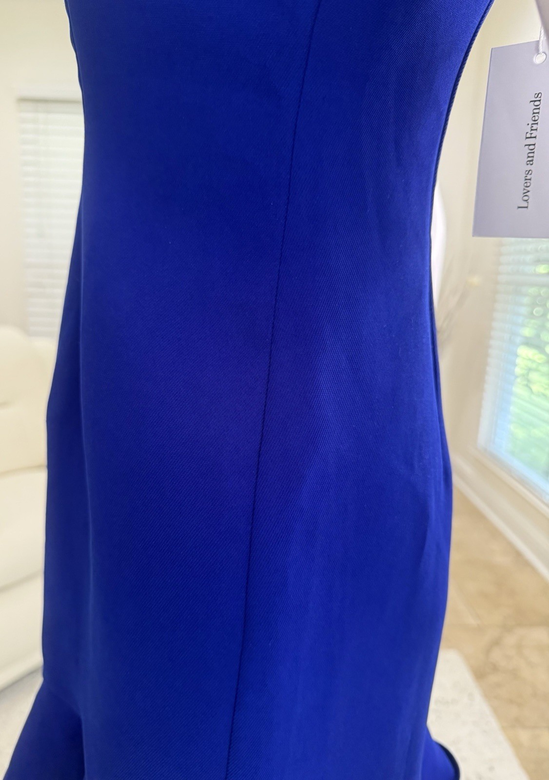 Lovers + Friends Revolve Ruffle Teddy Mini Dress in Colbalt Blue Size S