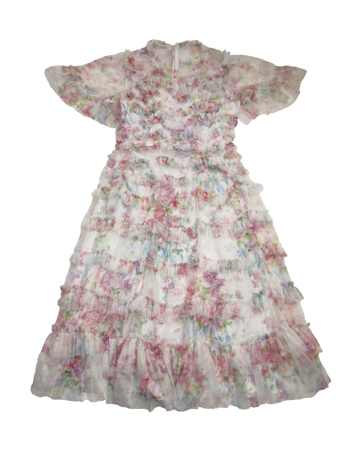 NWT Needle & Thread Ruffle Ballerina Midi in Floral Wonder Tulle Dress 12