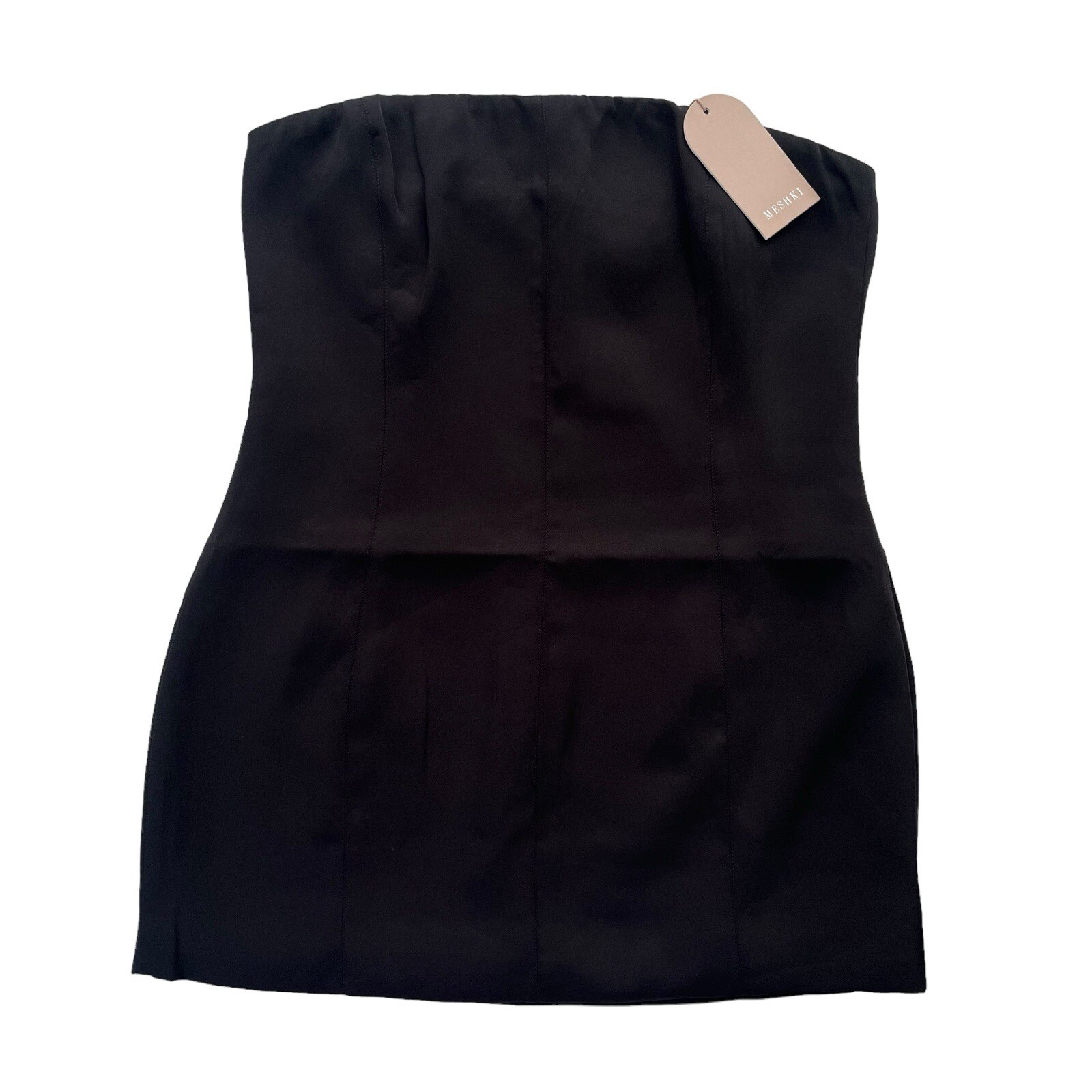 Meshki Women’s Size XL, Black, Maci Crepe Strapless Mini Dress Style# DR03921WD7