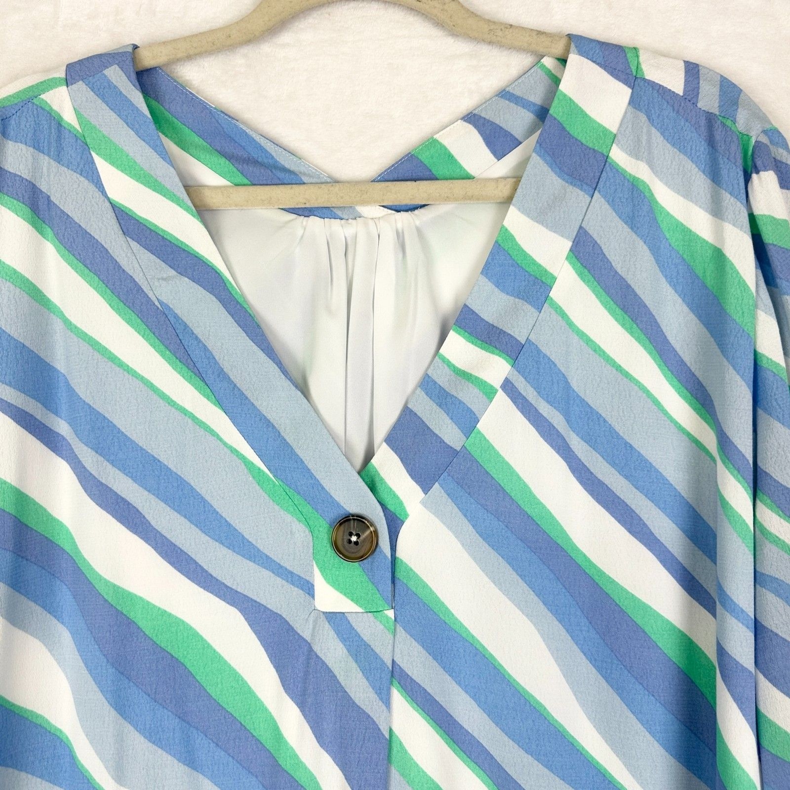 Sail To Sable Diagonal Stripe Tunic Dress Size Large NWT Preppy Coastal Beach