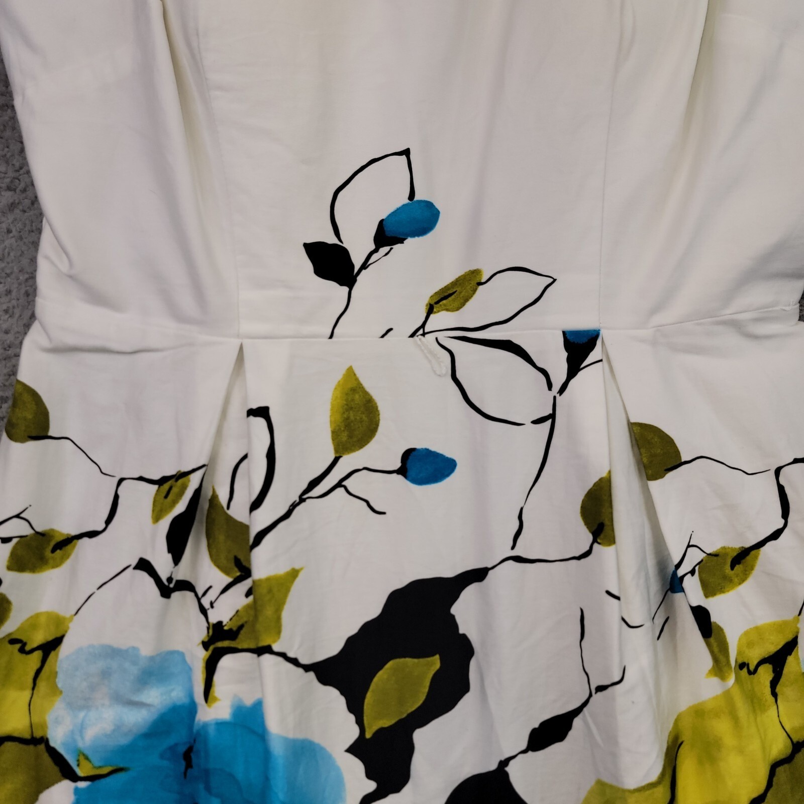Wedding Guest Dress Womens 10 Blue Floral Classic Preppy Coastal Party Style