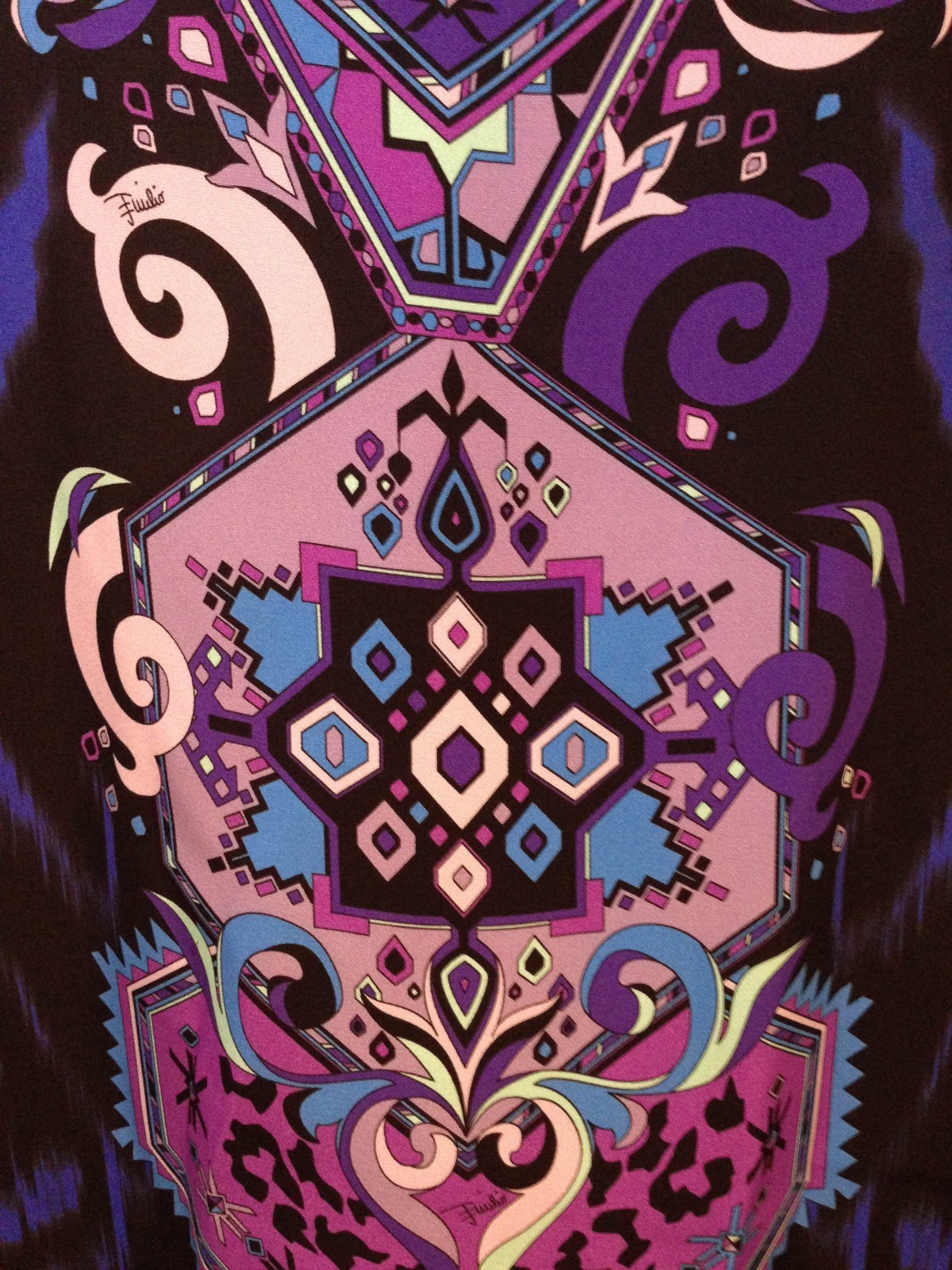 NWT $3800+ Auth Pucci gown blue purple pink mint black long sleeves IT 40 US 4