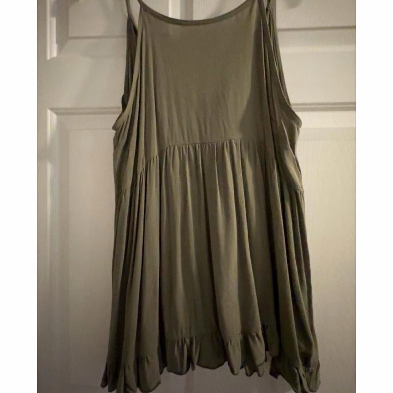 Green Solid Spaghetti Strap Tank Top Size L