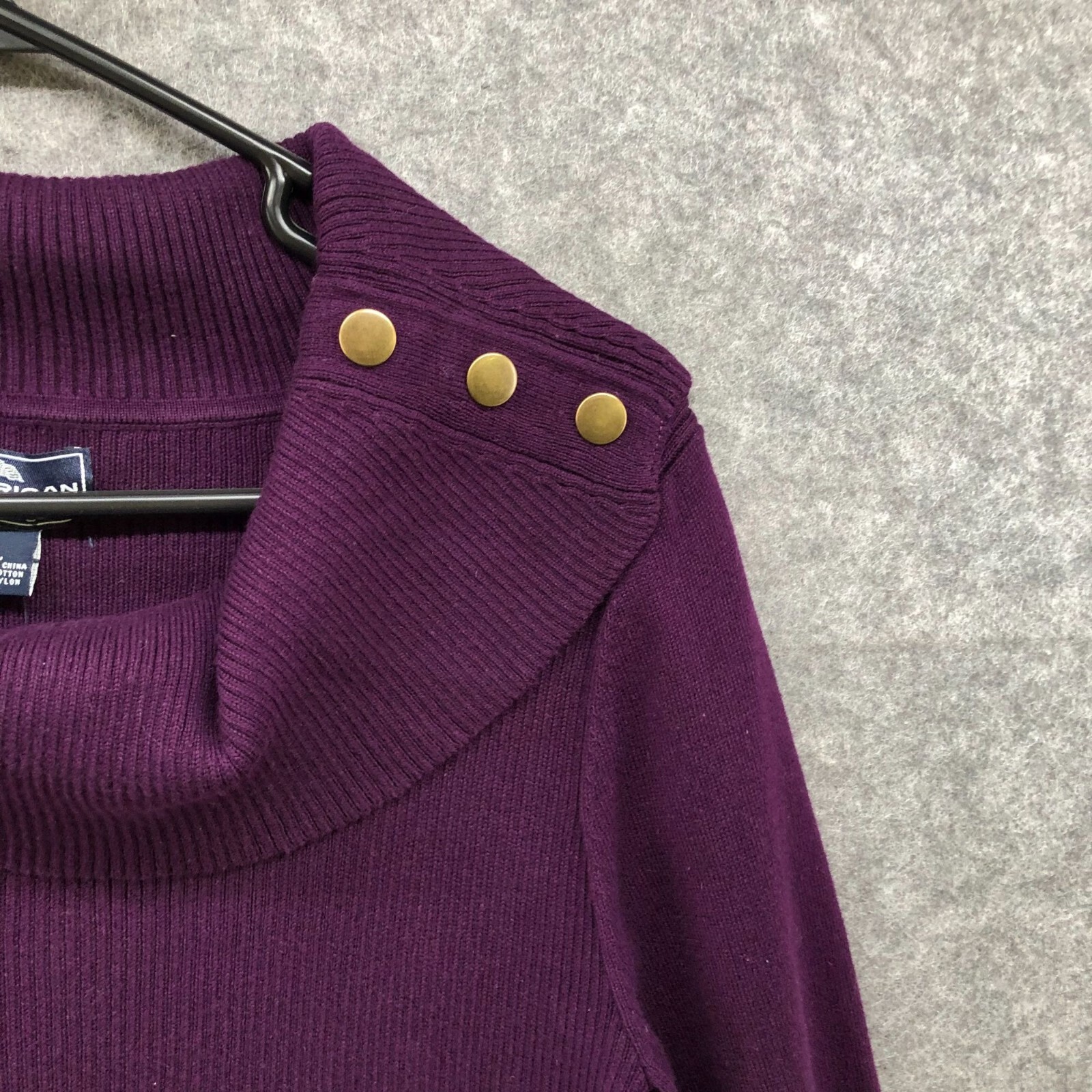NWT American Living Cowl Neck Sweater Dress L Purple Long Sleeve Knit A Line