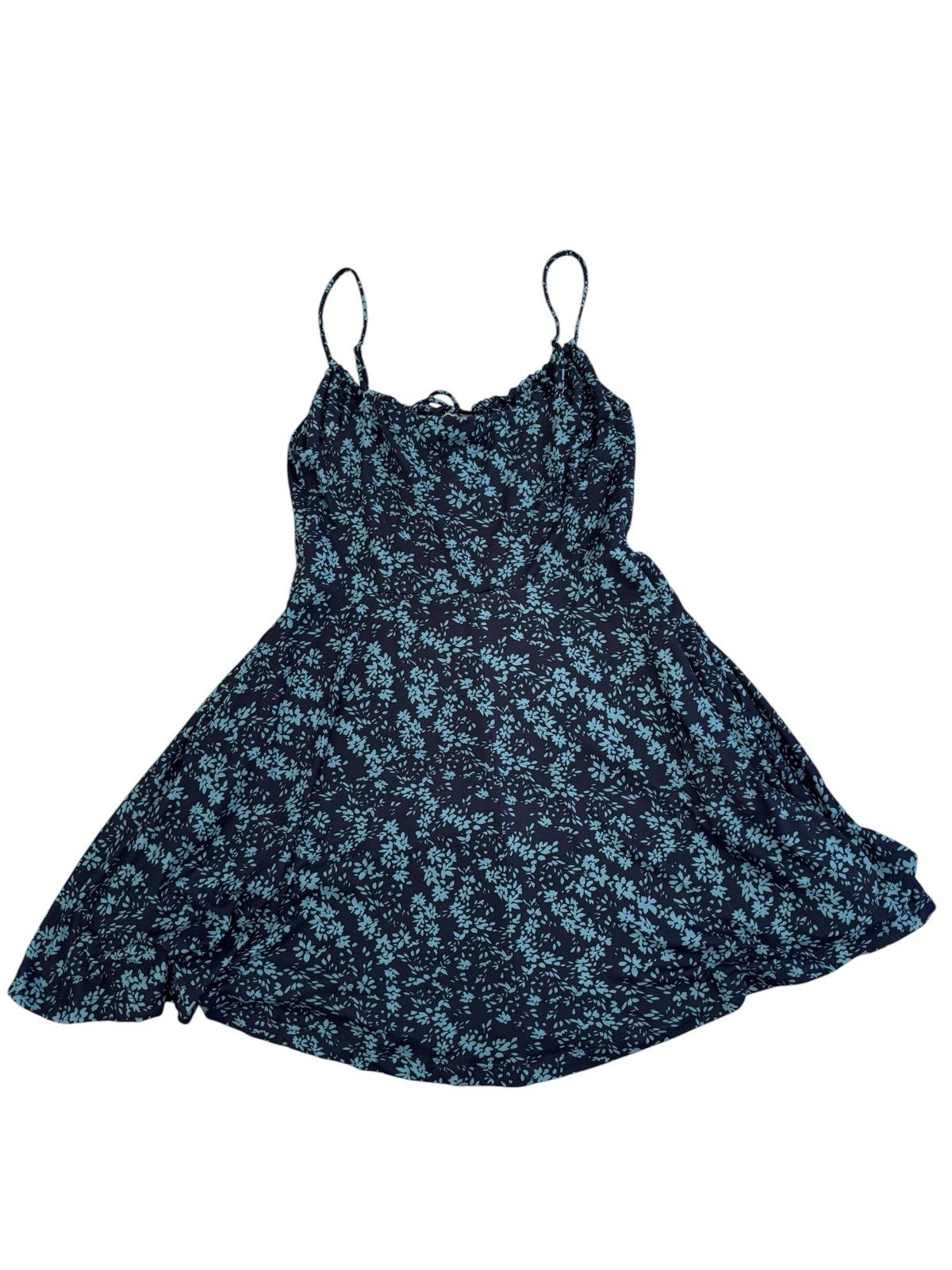 Nine Britton Women’s Floral Mini Dress Medium Adjustable Strap Tie Front Pockets