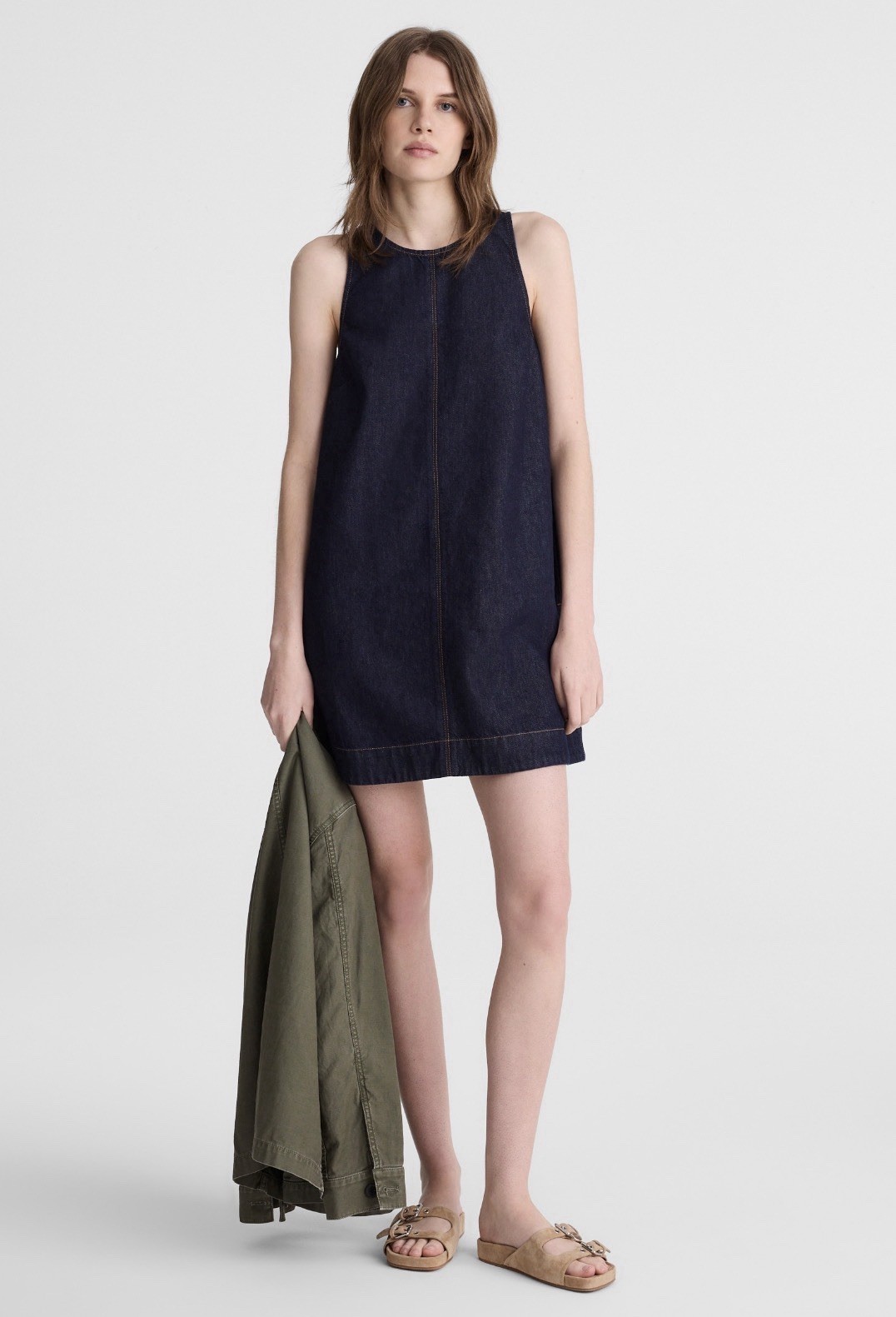 Madewell Denim Mini Shift Dress Rinse Wash Sleeveless A-Line Women’s M, NWT $138