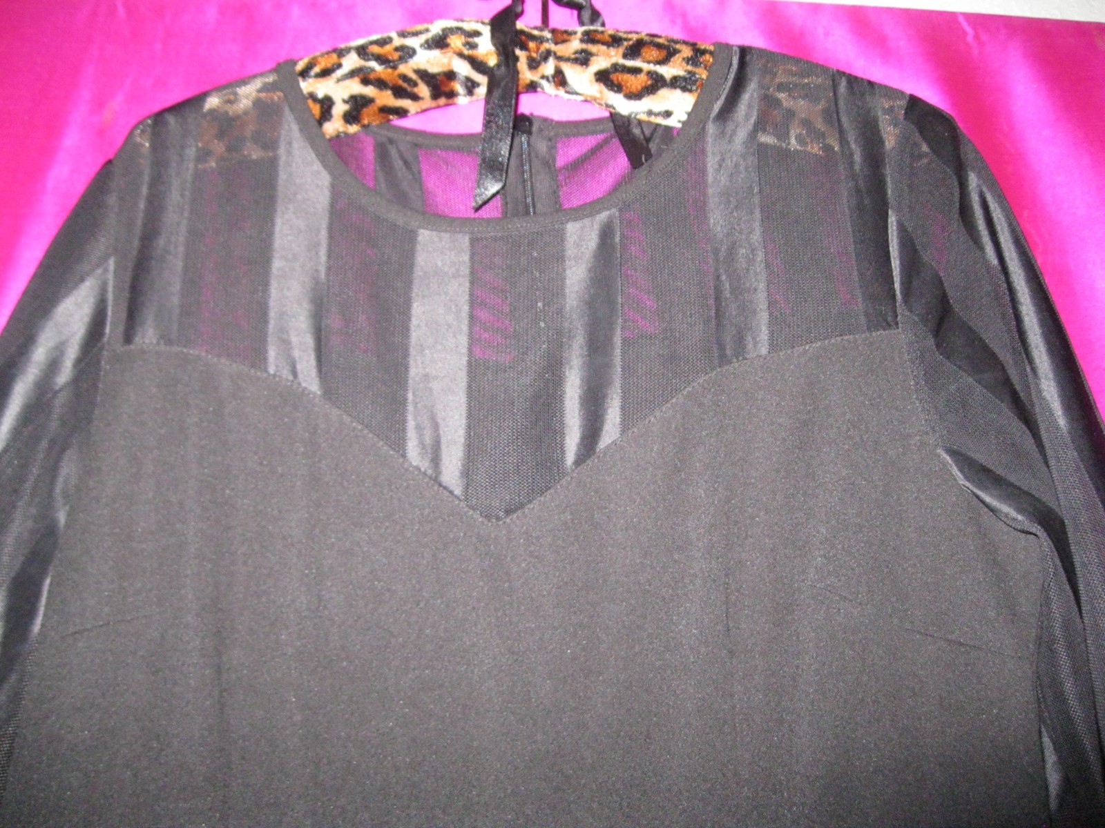 LONG BLACK CULOTTE DRESS, SZ. S. UNBRANDED, POLY/COTTON, W/ BACK ZIPPER