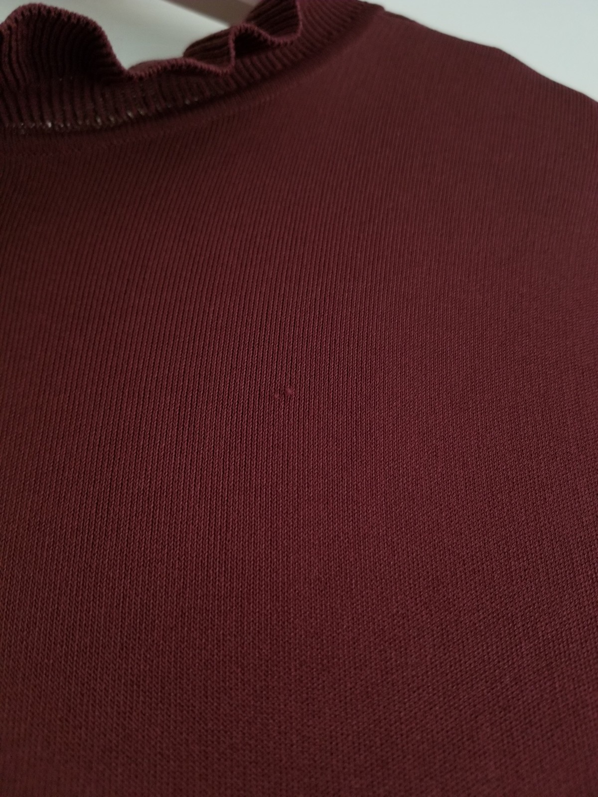 Ted Baker Zadi Midi Dress Knitted Bodice Burgundy Red Long Sleeve Size UK 12 / 3