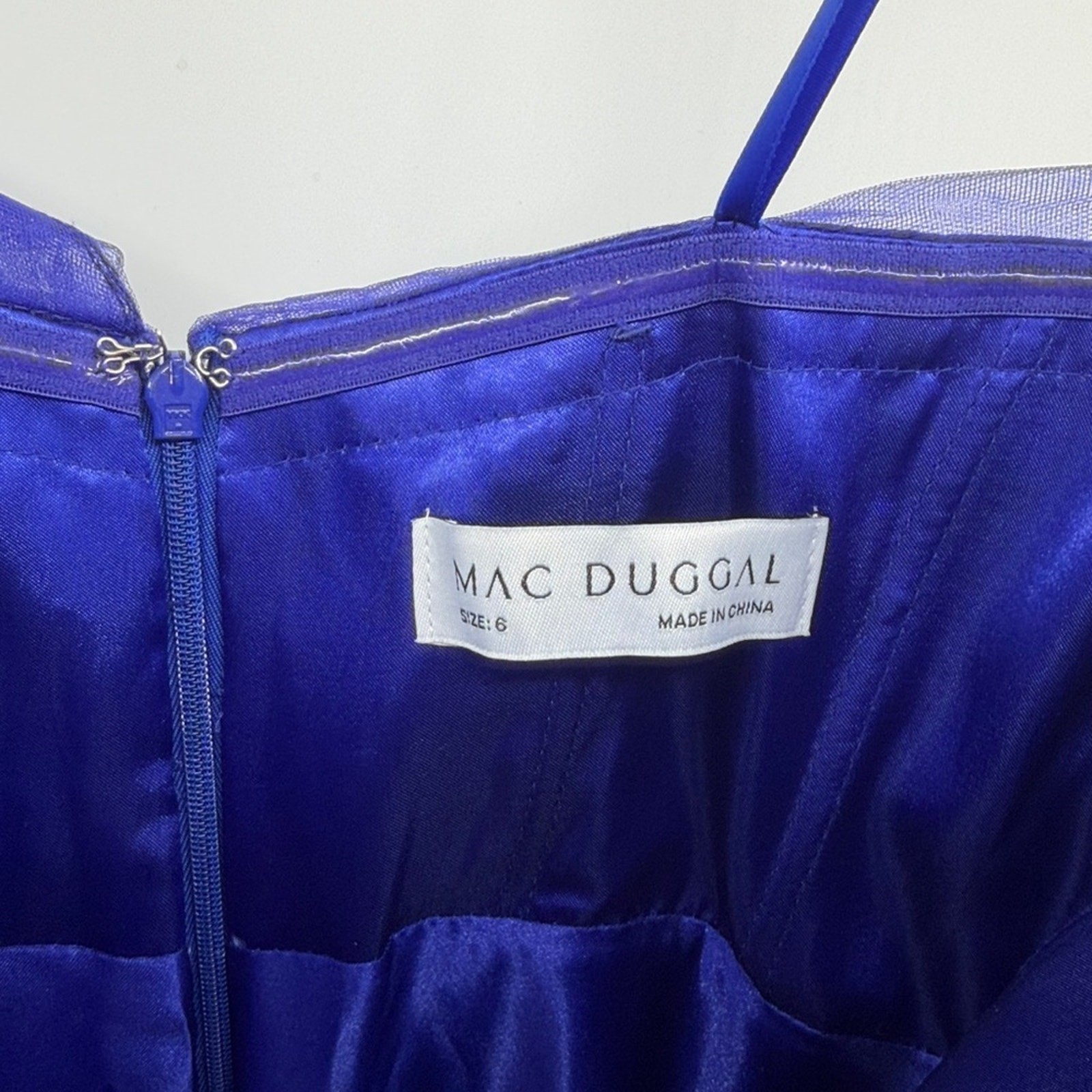 Mac Duggal 68713 One Side Off the Shoulder Bustier Ball Gown – Cobalt – 6 – NWT
