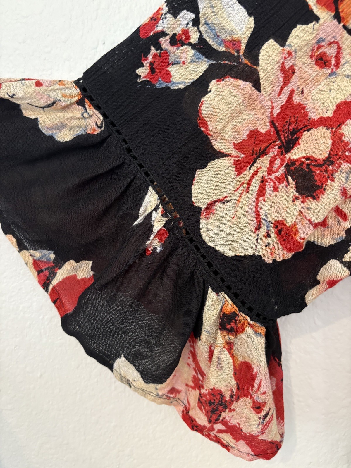 Mlle Gabrielle Black Romantic Flowy Garden Party Dress 3X Feminine Boho Peasant